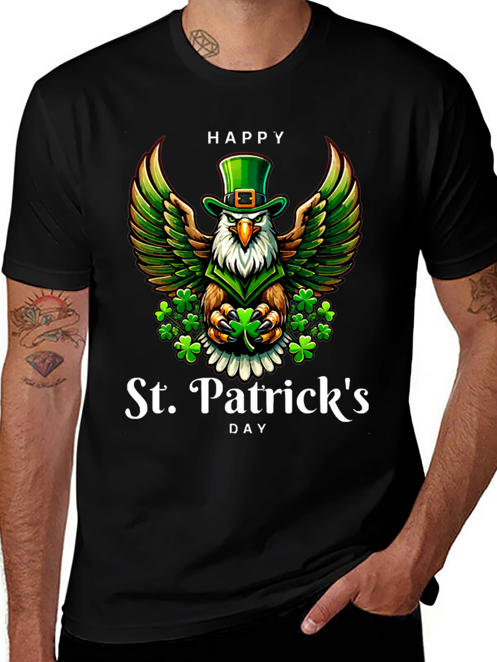 St. Patricks Day Eagle Graphic Tee