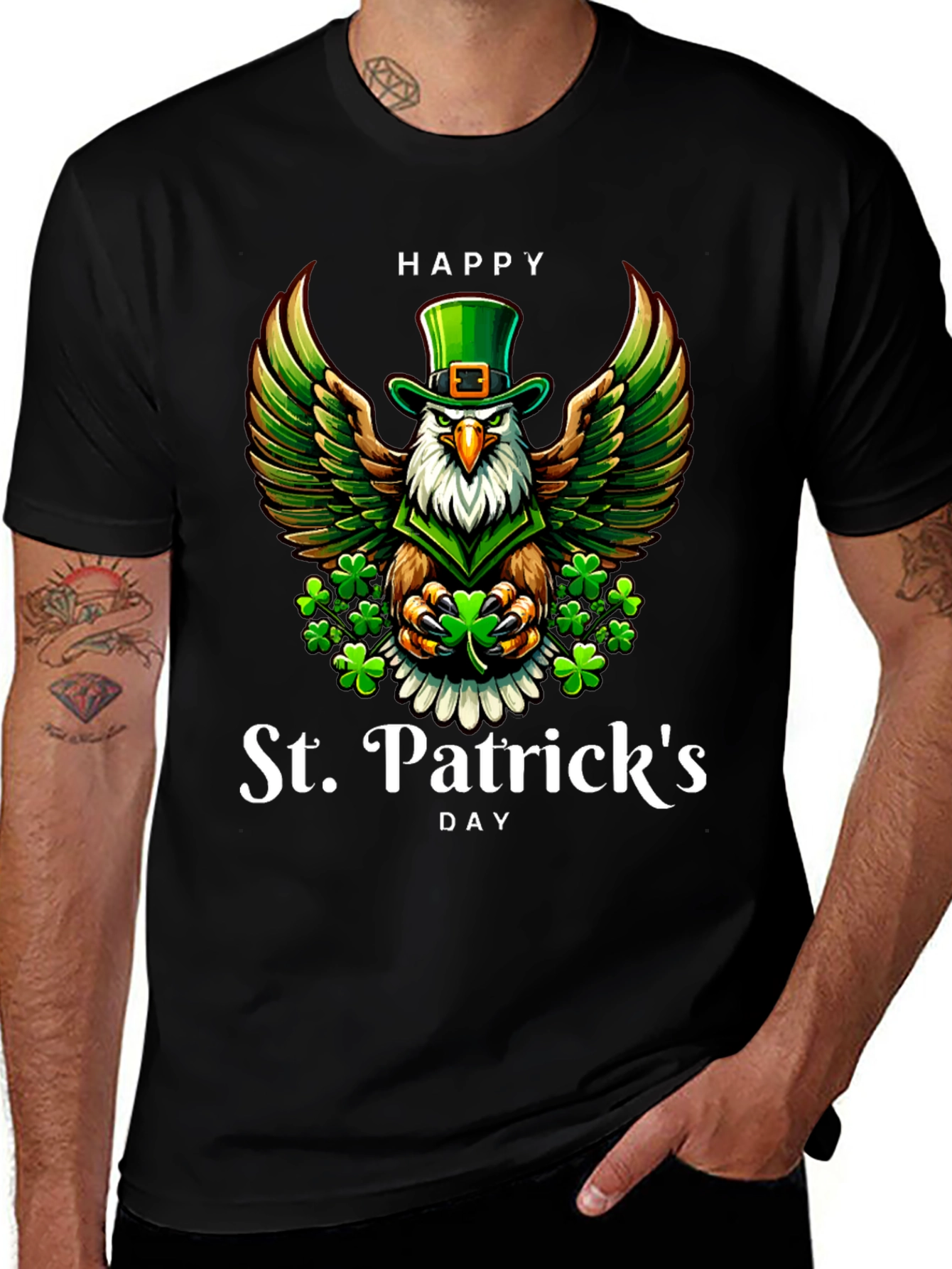 St. Patricks Day Eagle Graphic Tee