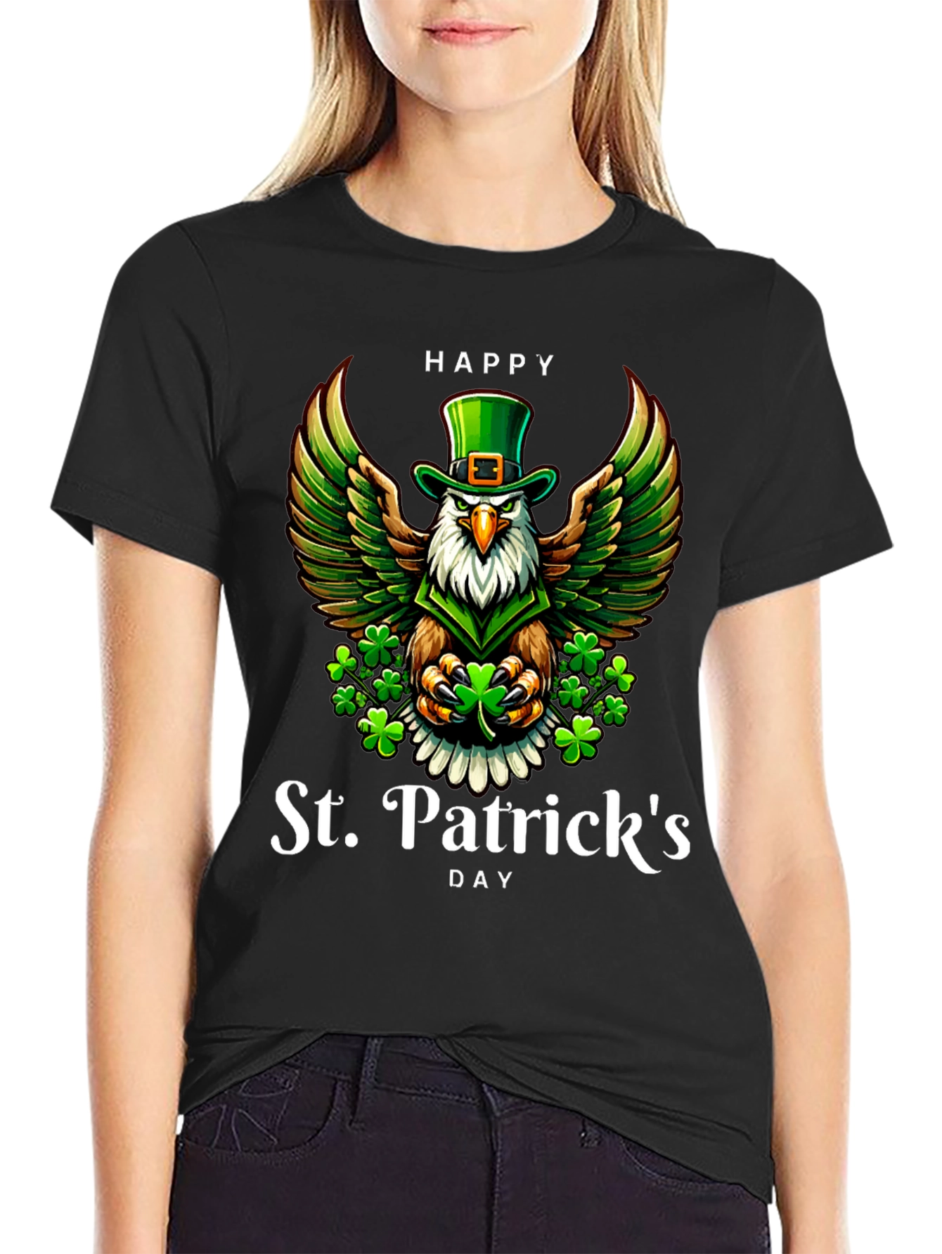 St. Patricks Day Eagle Graphic Tee