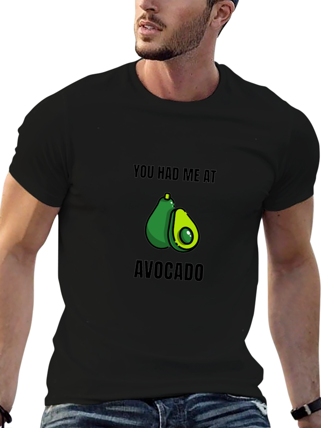 Avocado Lovers Black Graphic T-Shirt