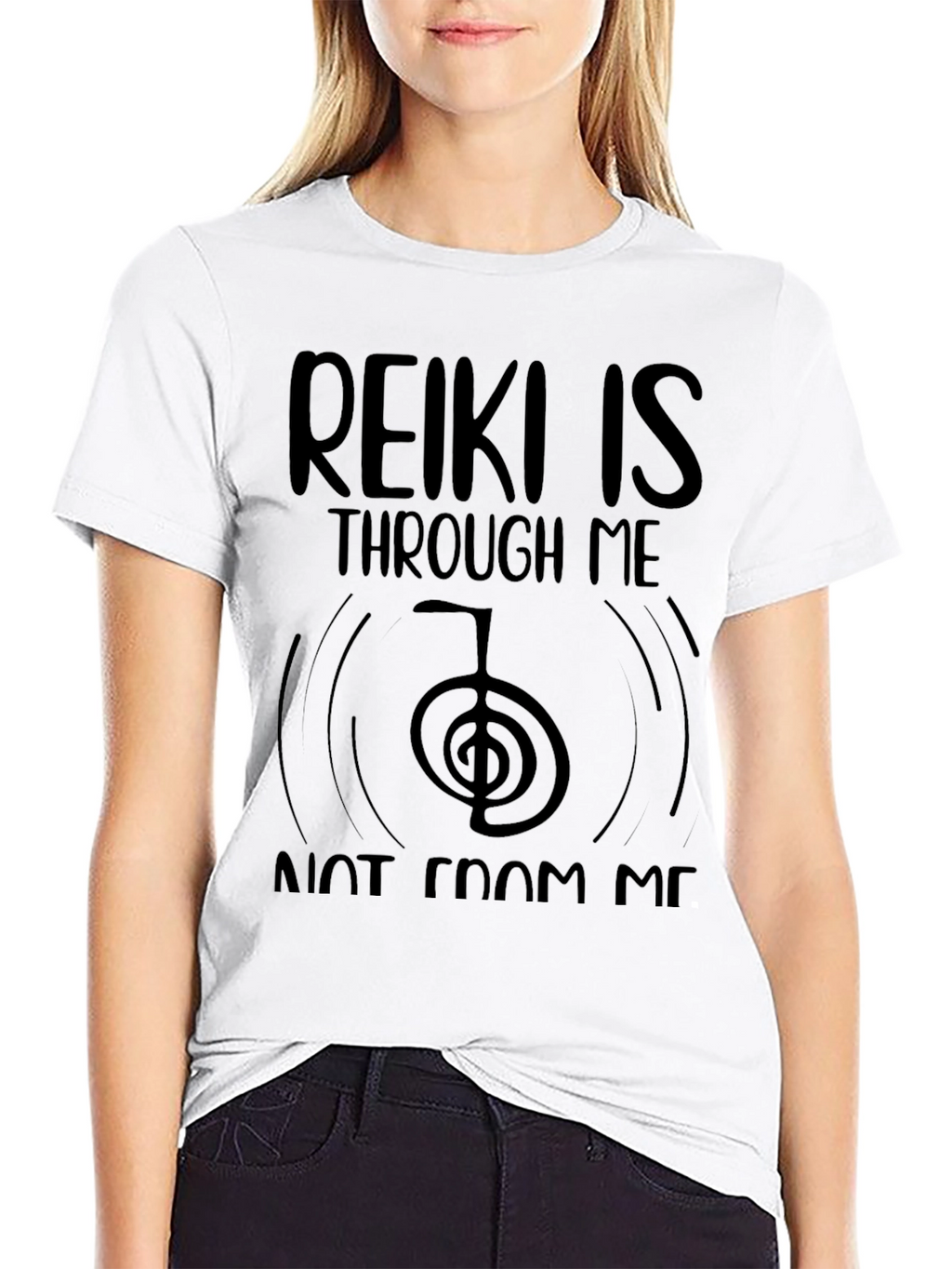 Reiki is Through Me Black T-Shirt