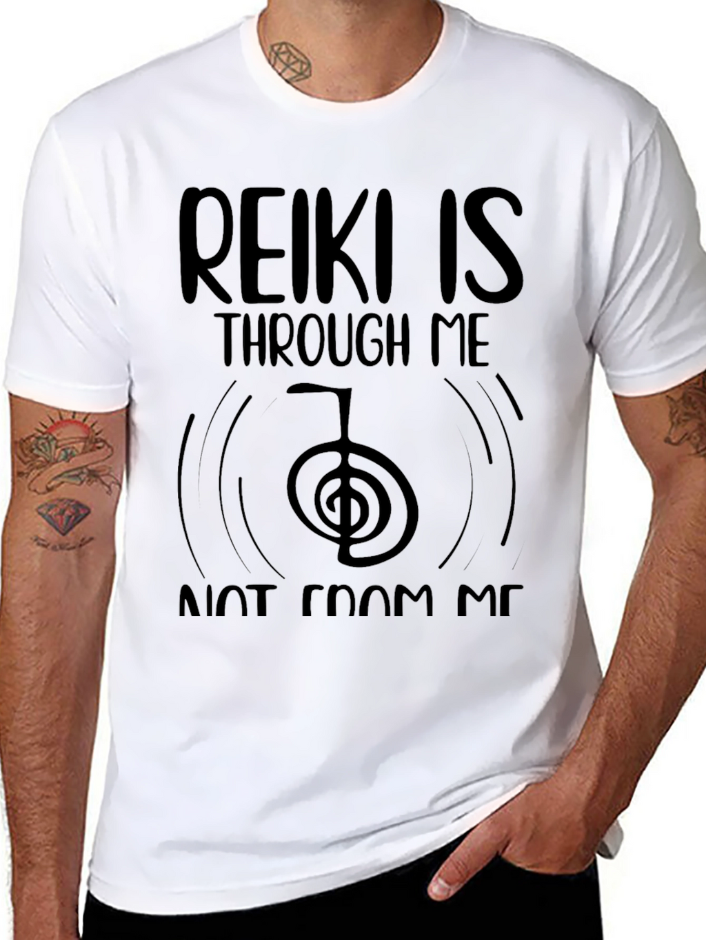 Reiki is Through Me Black T-Shirt