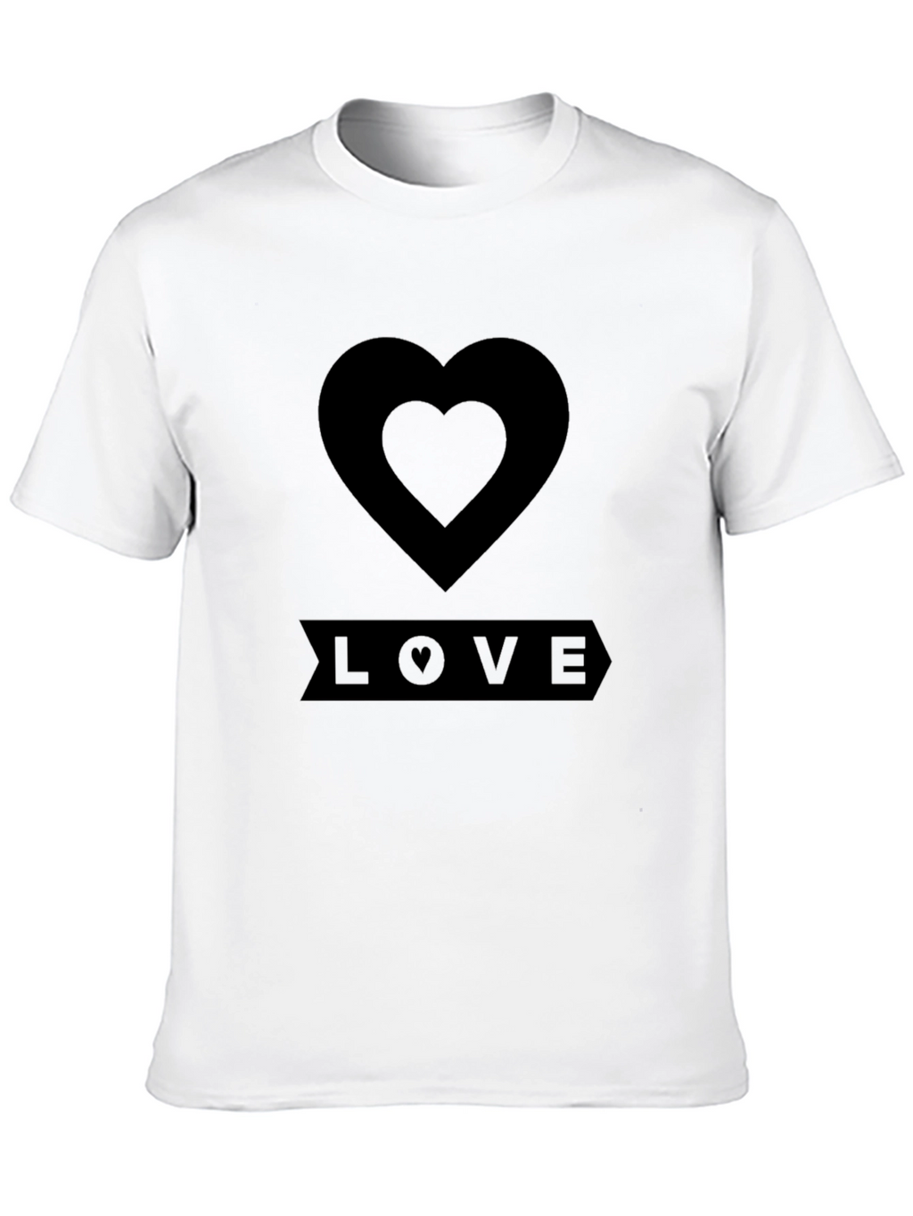 Love Heart Black T-Shirt