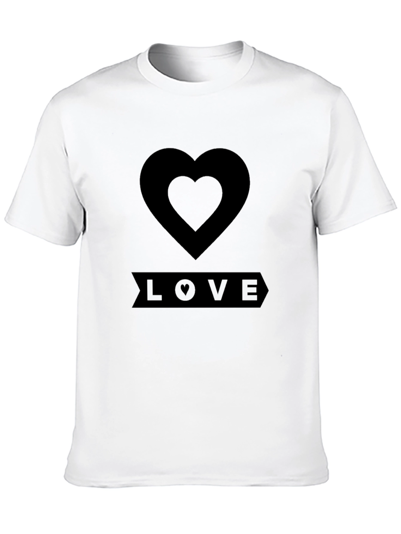 Love Heart Black T-Shirt
