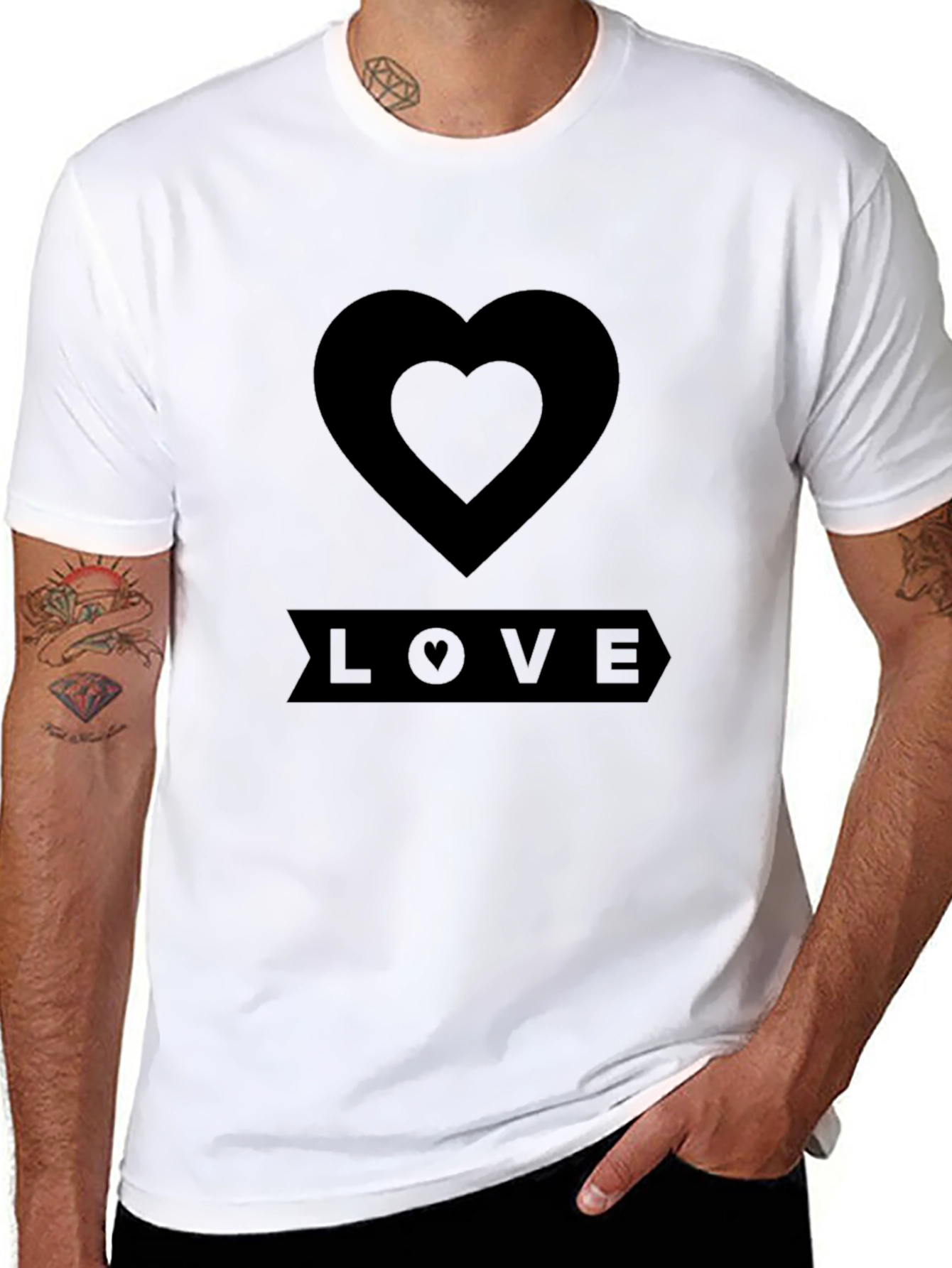 Love Heart Black T-Shirt