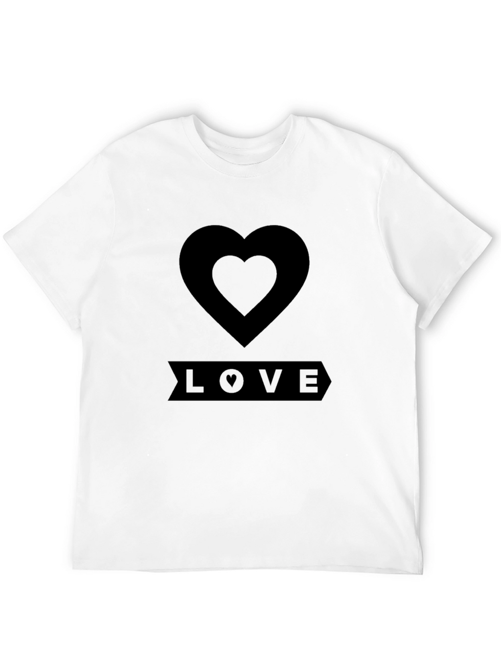 Love Heart Black T-Shirt