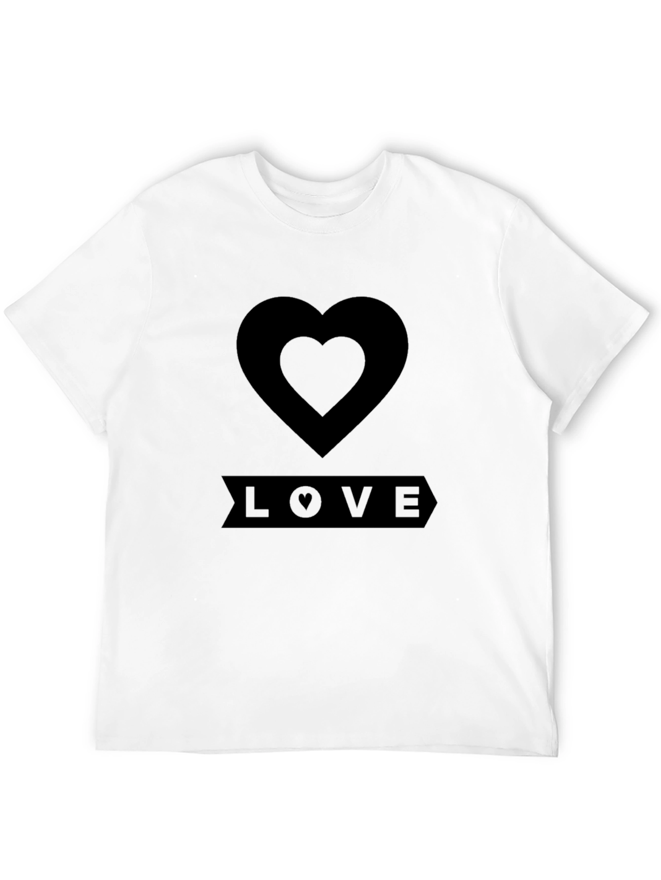 Love Heart Black T-Shirt