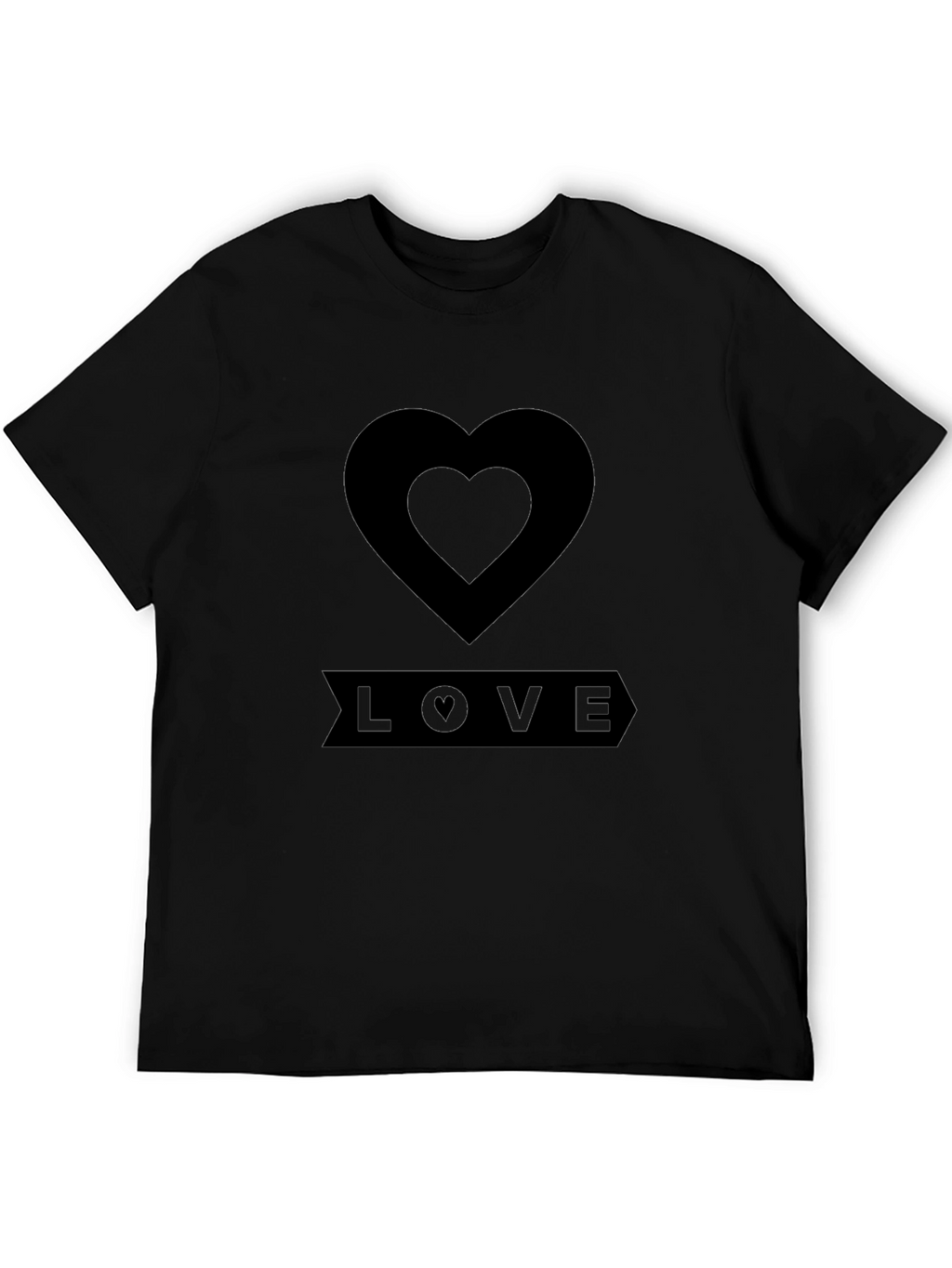 Love Heart Black T-Shirt