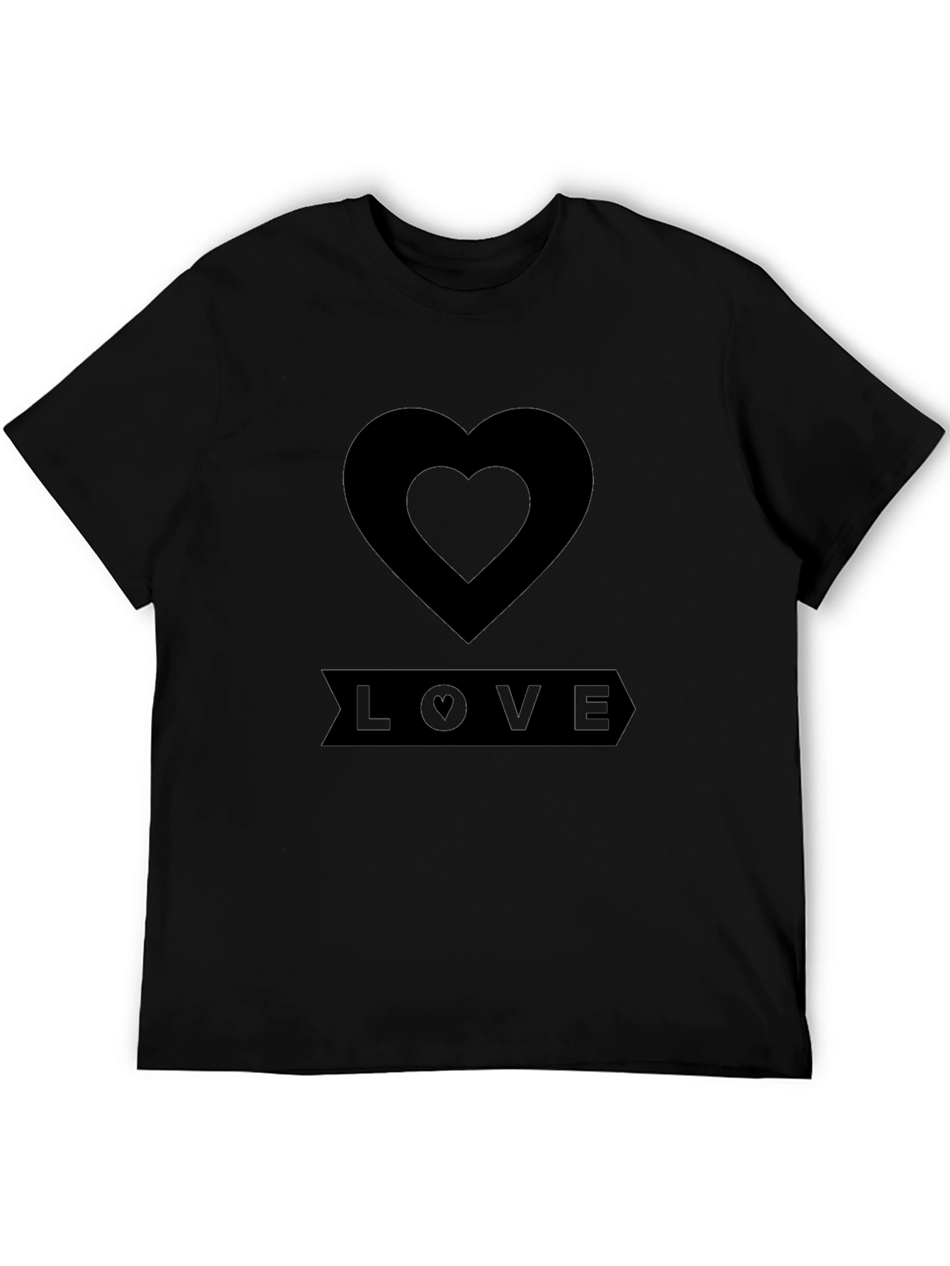 Love Heart Black T-Shirt