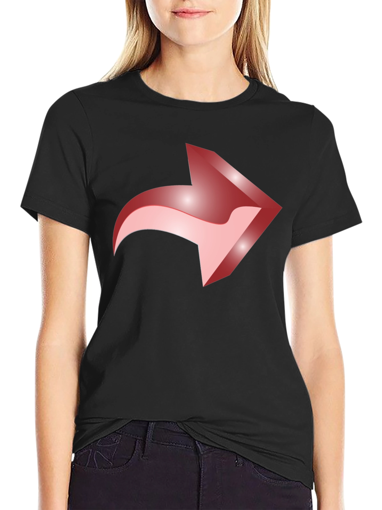 Forward Share Arrow Graphic Tee - Black Casual Cotton T-Shirt