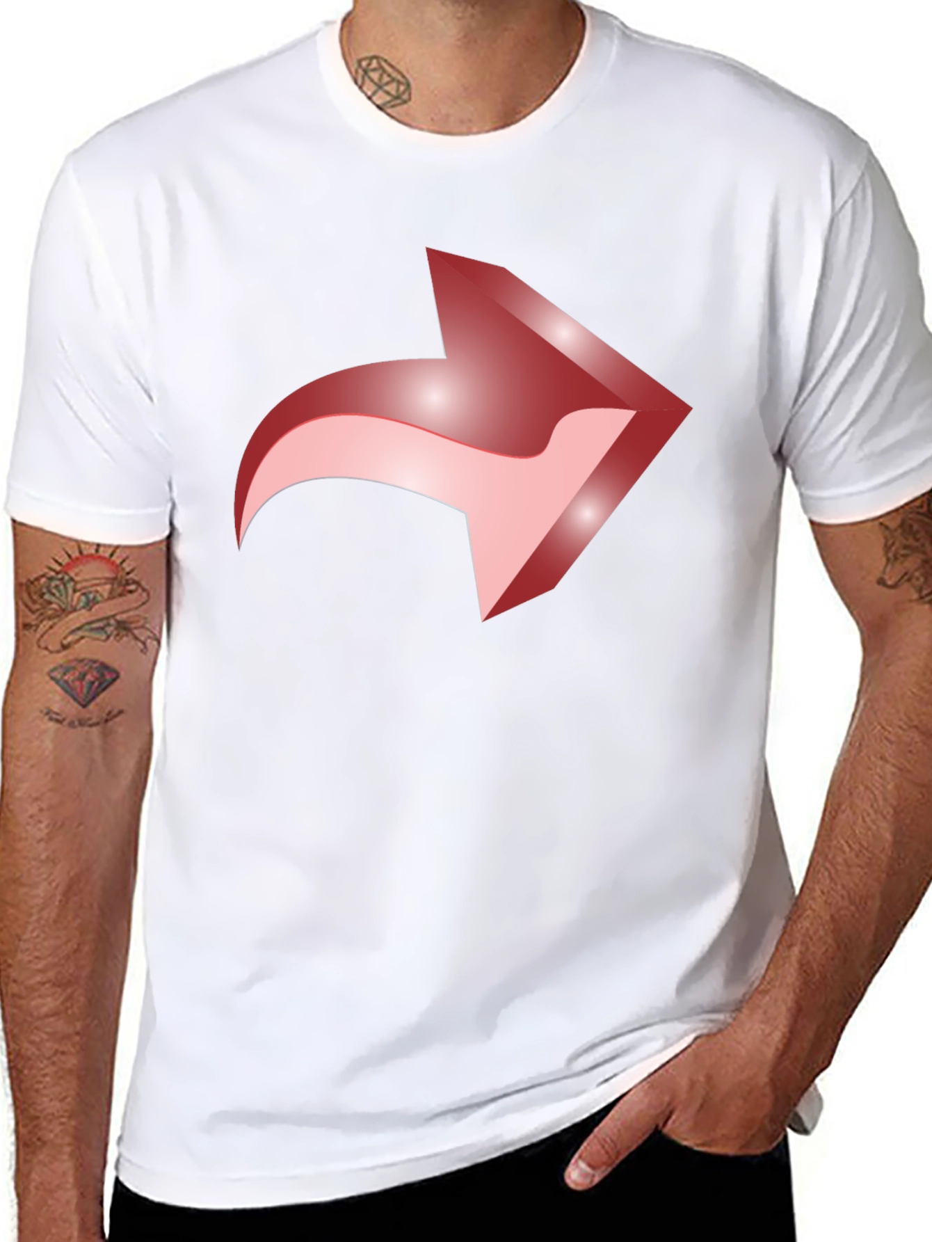 Forward Share Arrow Graphic Tee - Black Casual Cotton T-Shirt