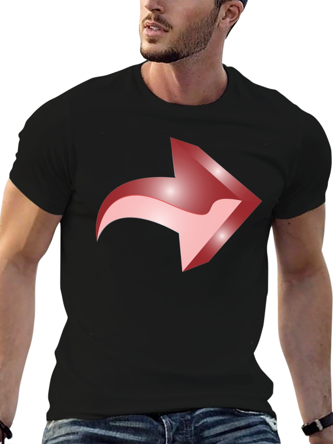 Forward Share Arrow Graphic Tee - Black Casual Cotton T-Shirt