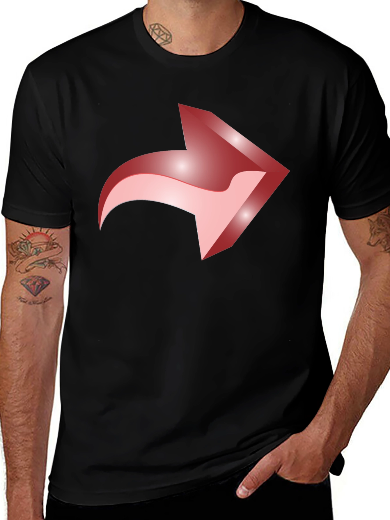 Forward Share Arrow Graphic Tee - Black Casual Cotton T-Shirt