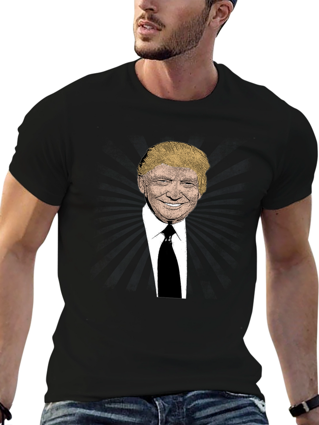 Trump Graphic Print Black T-Shirt
