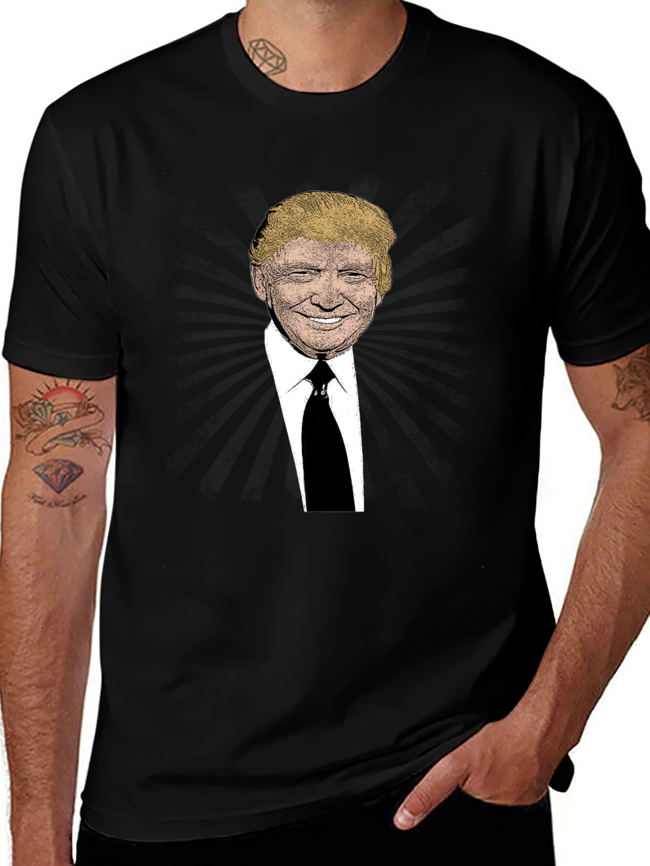Trump Graphic Print Black T-Shirt