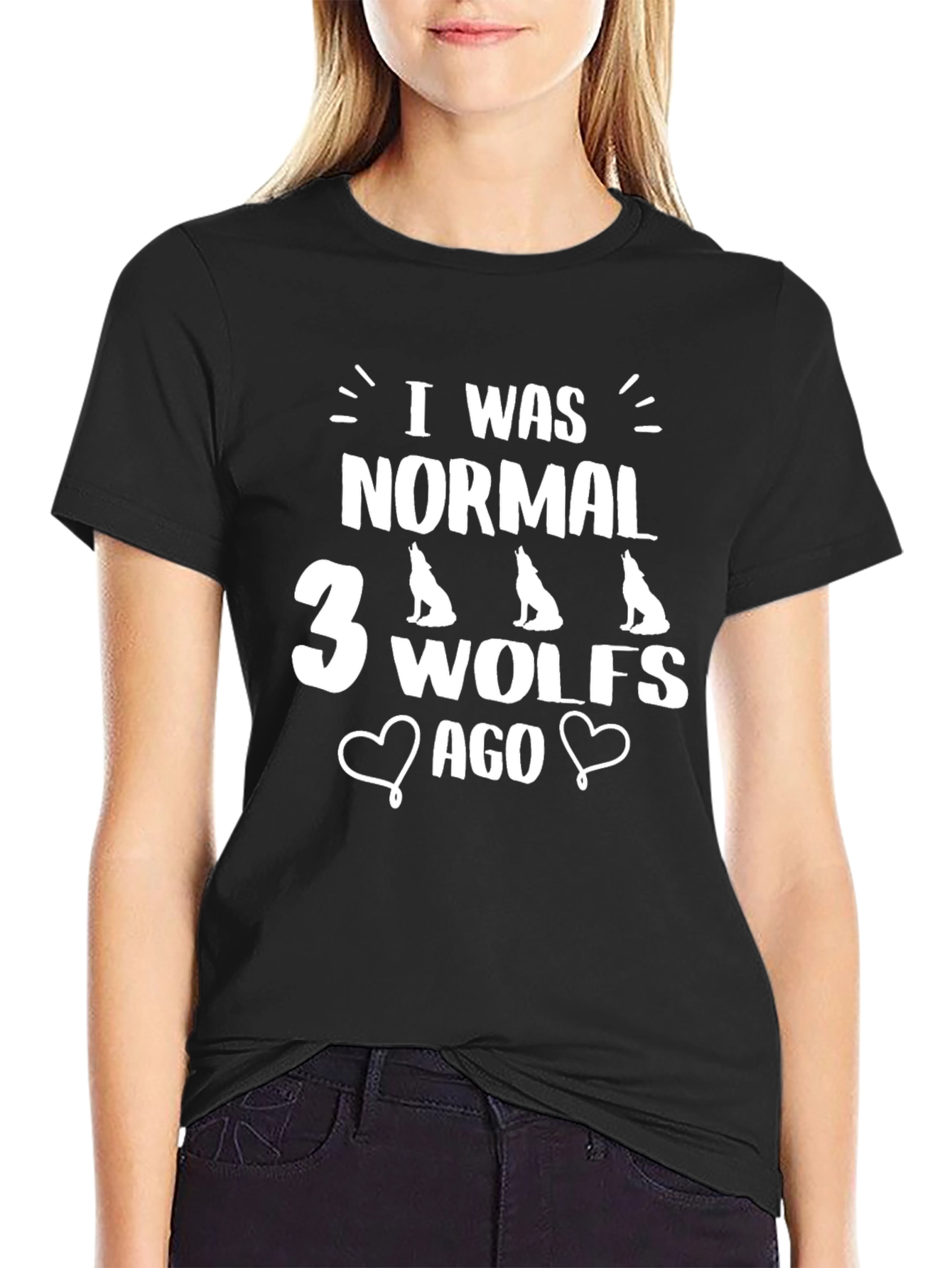I Was Normal 3 Wolves Ago Novelty Graphic Tee