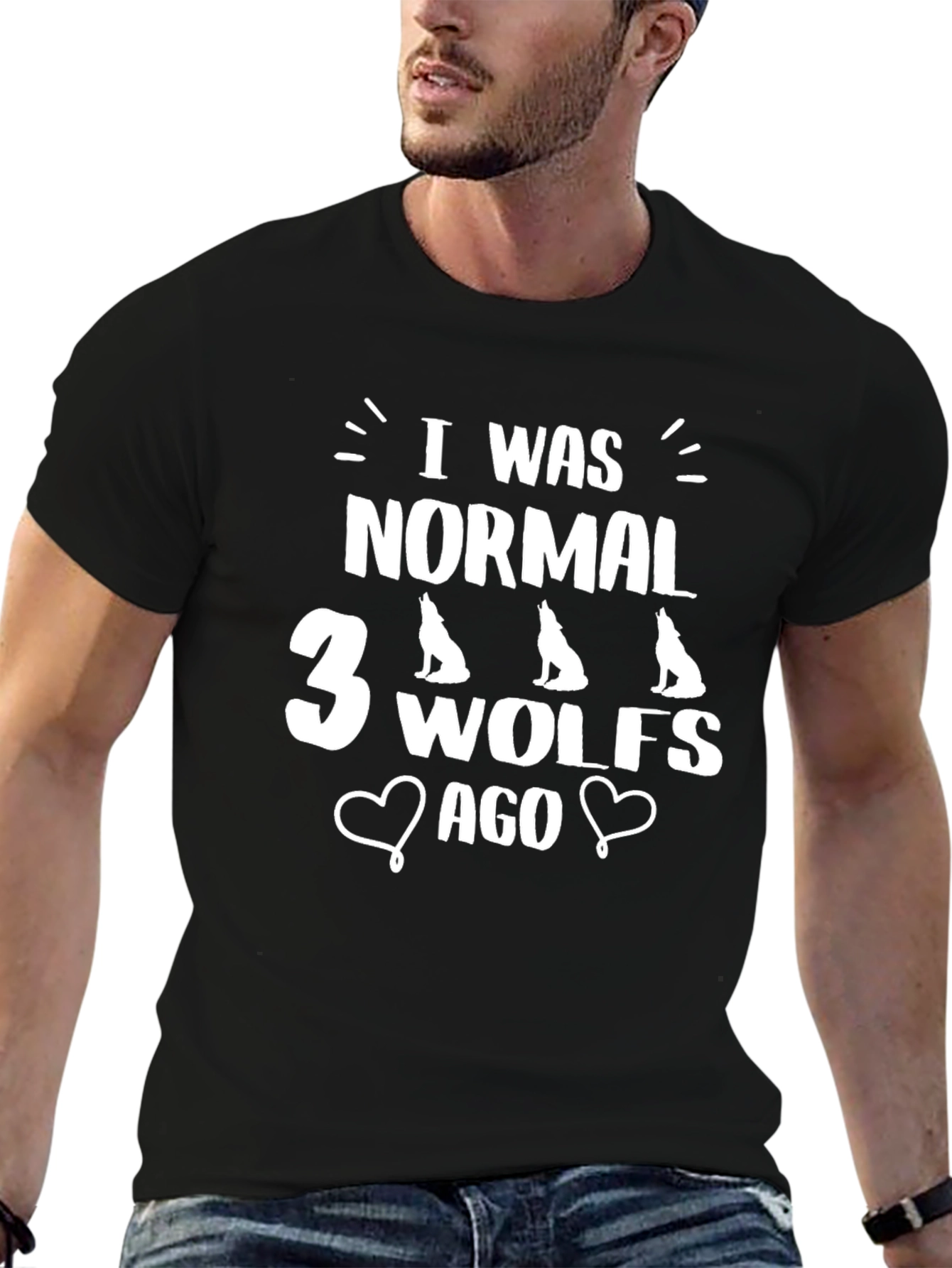 I Was Normal 3 Wolves Ago Novelty Graphic Tee