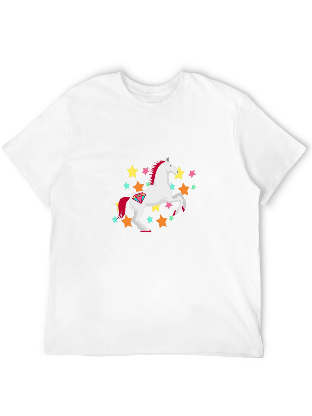 Unicorn Stars Graphic Print Black T-Shirt