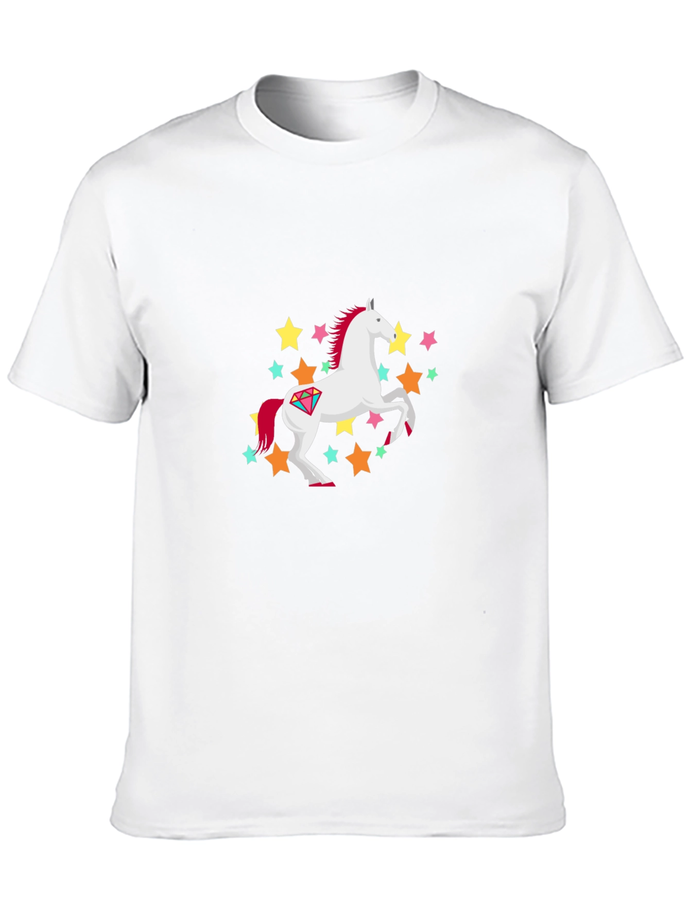 Unicorn Stars Graphic Print Black T-Shirt