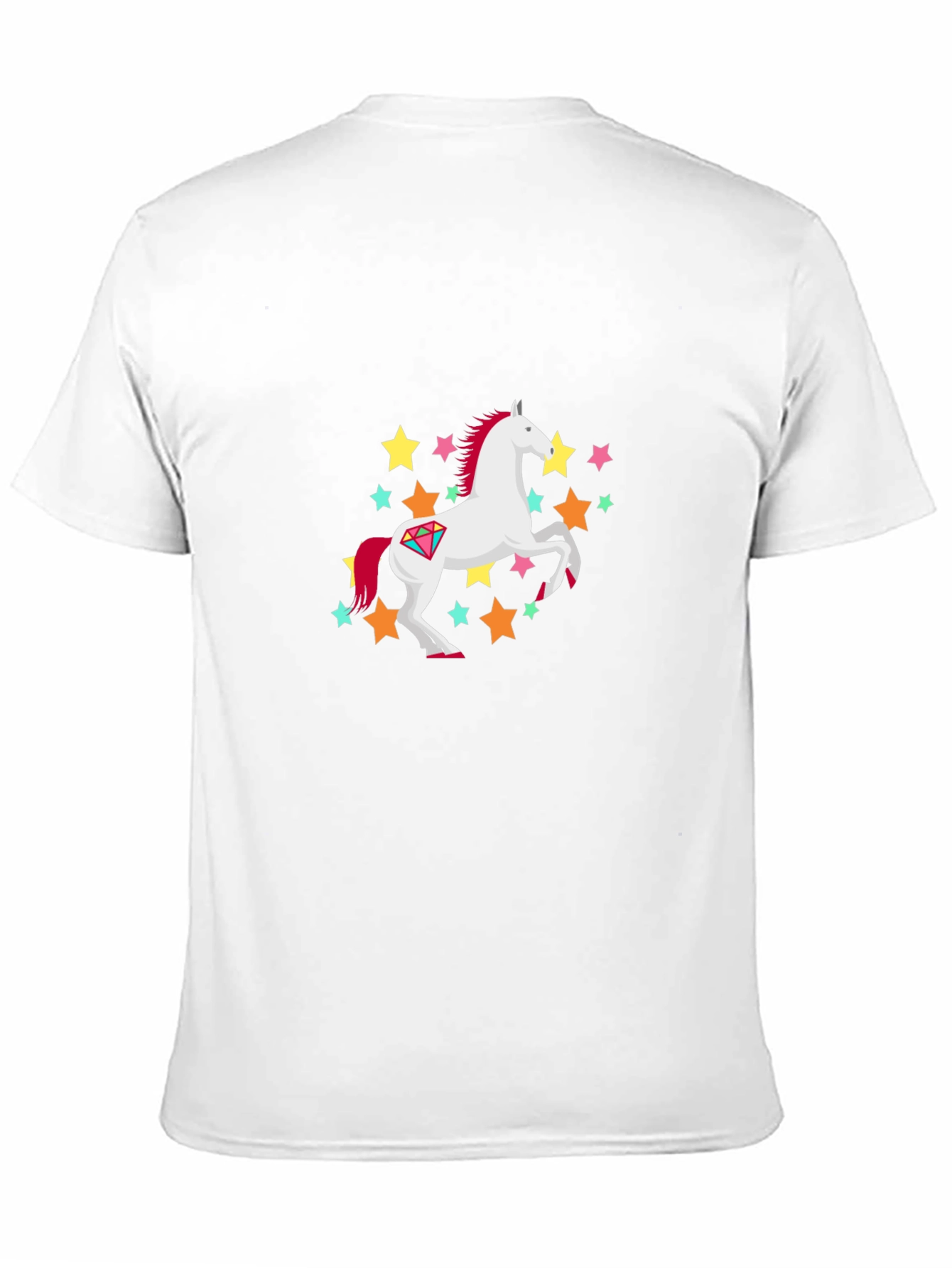 Unicorn Stars Graphic Print Black T-Shirt