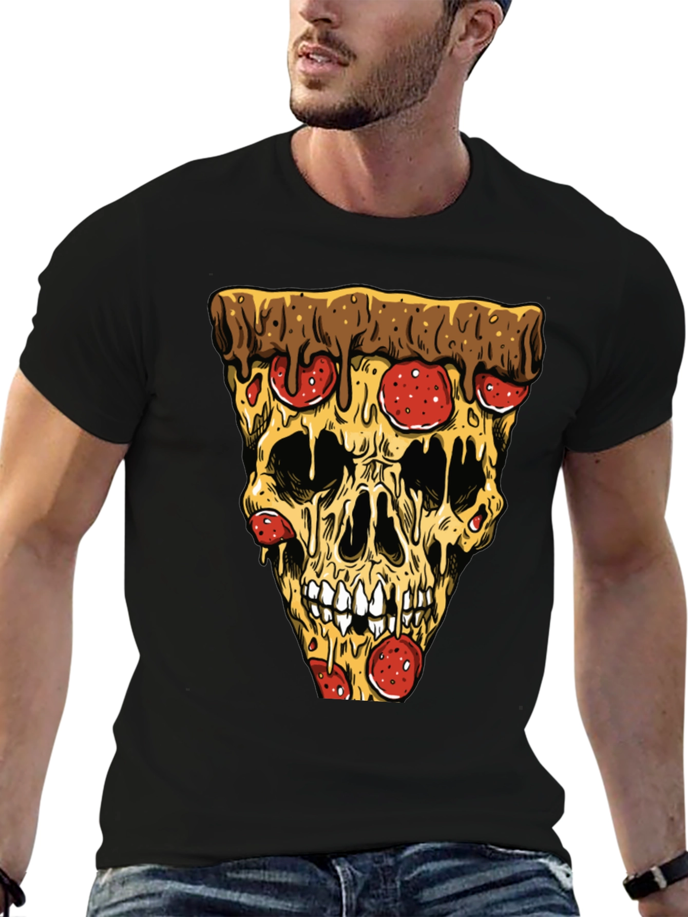 Pizza Skull T-Shirt - Graphic Tee