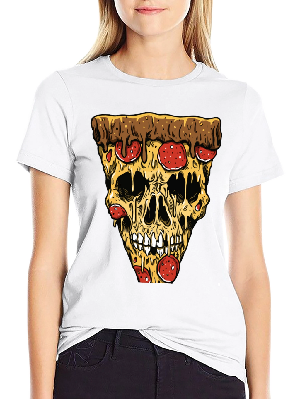 Pizza Skull T-Shirt - Graphic Tee