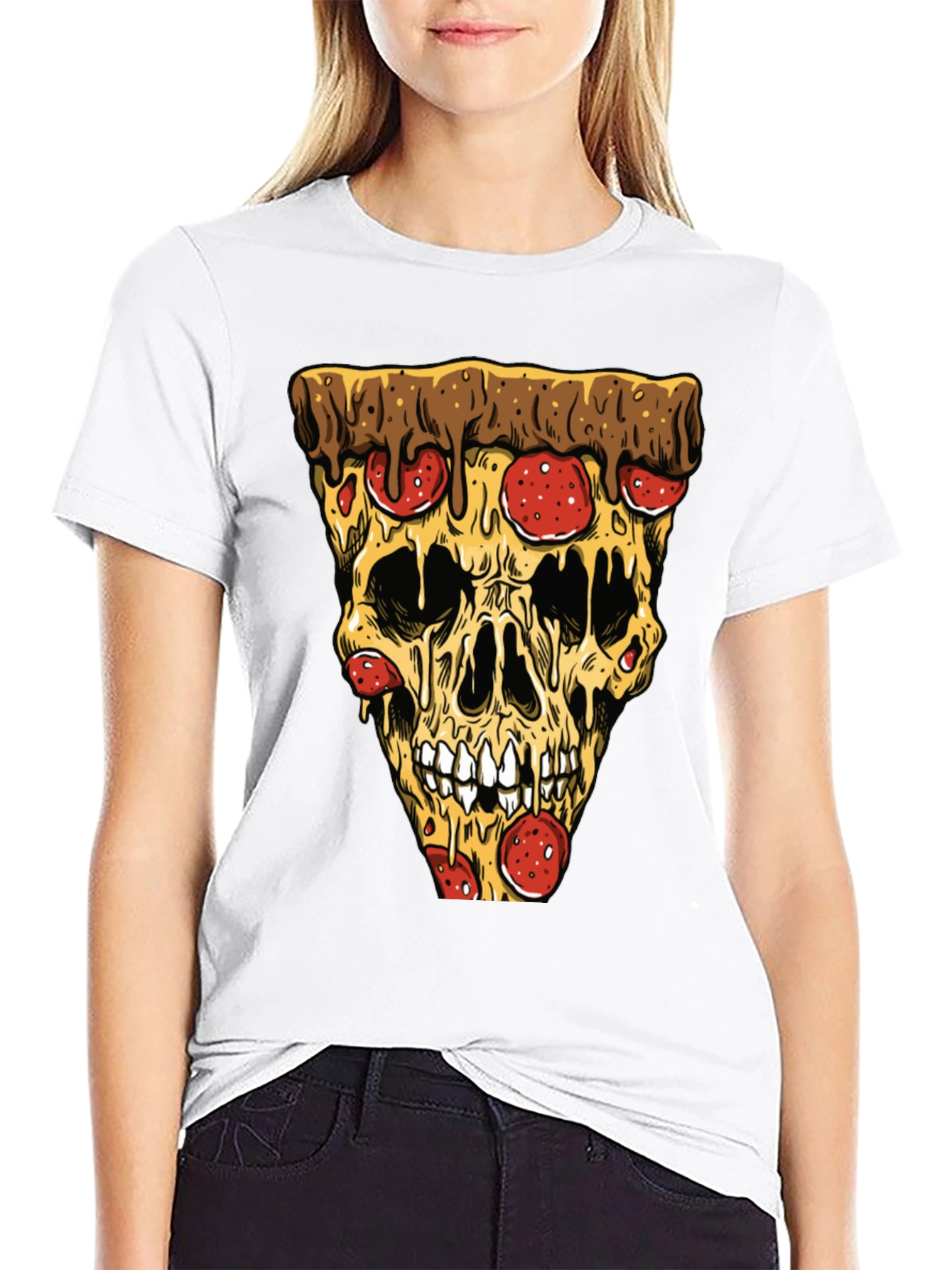 Pizza Skull T-Shirt - Graphic Tee