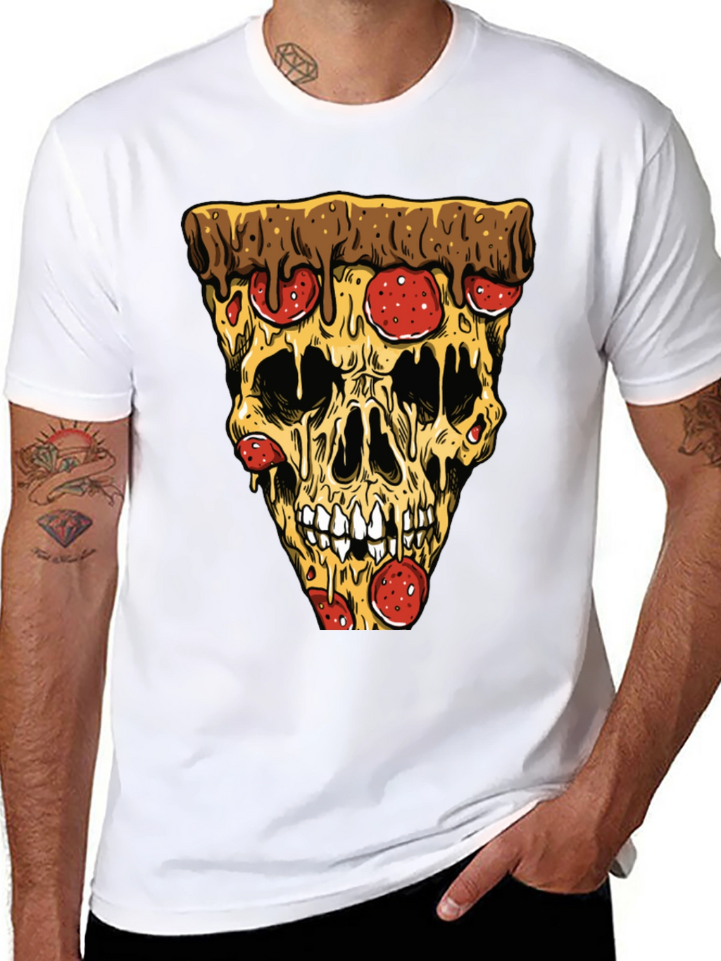 Pizza Skull T-Shirt - Graphic Tee