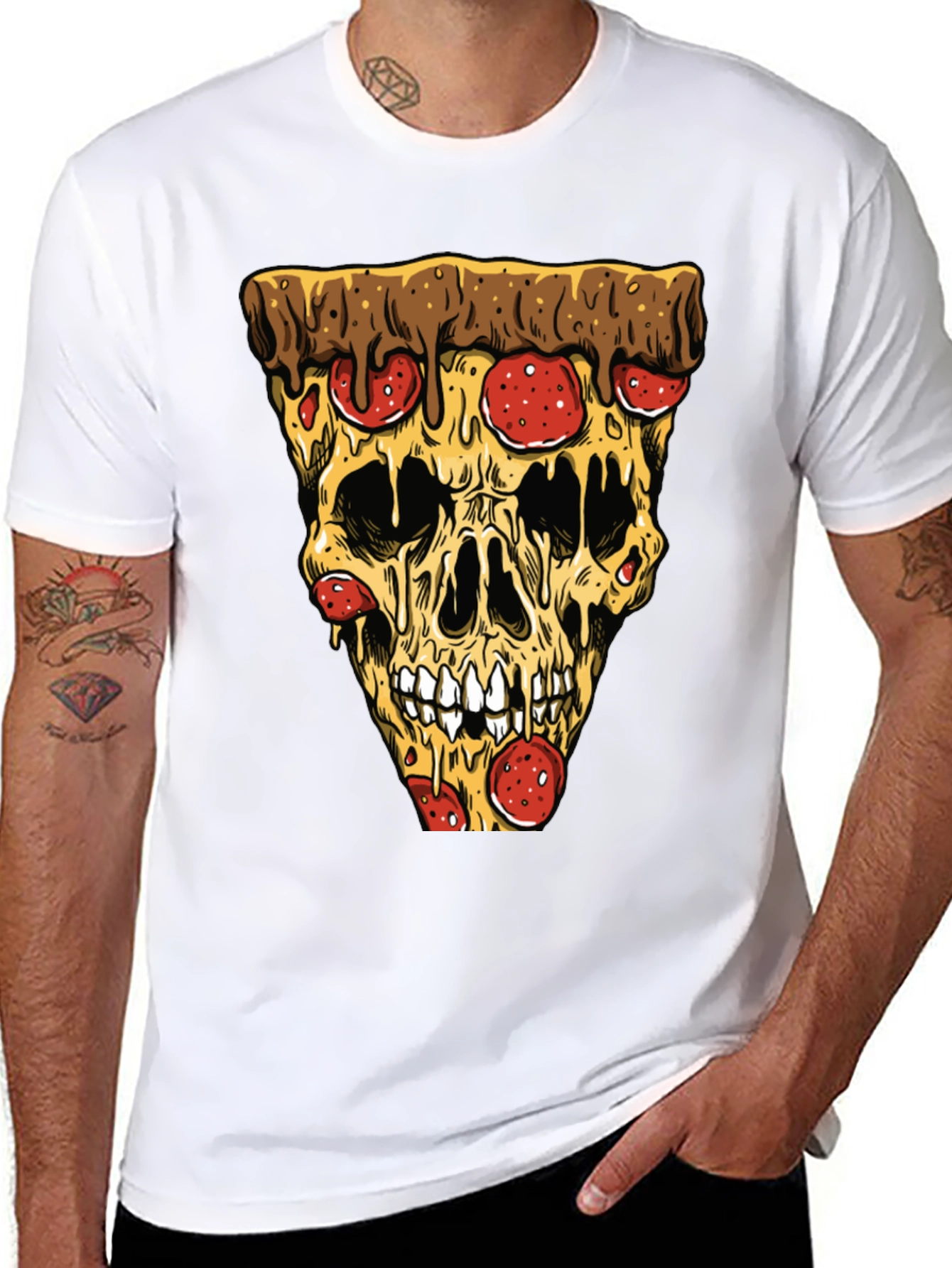 Pizza Skull T-Shirt - Graphic Tee