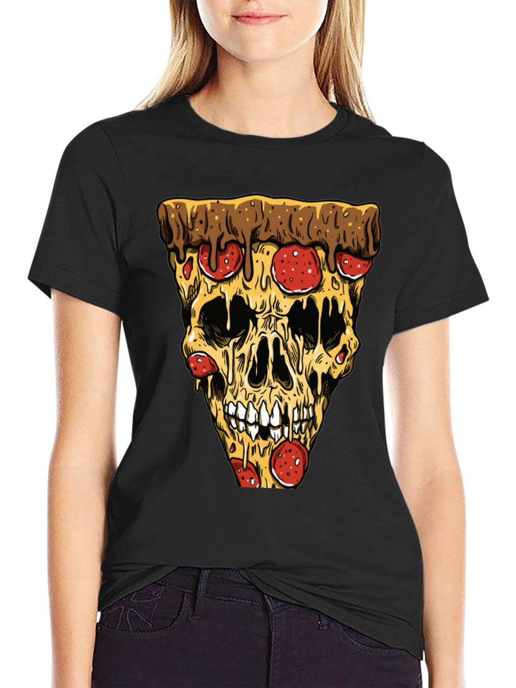 Pizza Skull T-Shirt - Graphic Tee