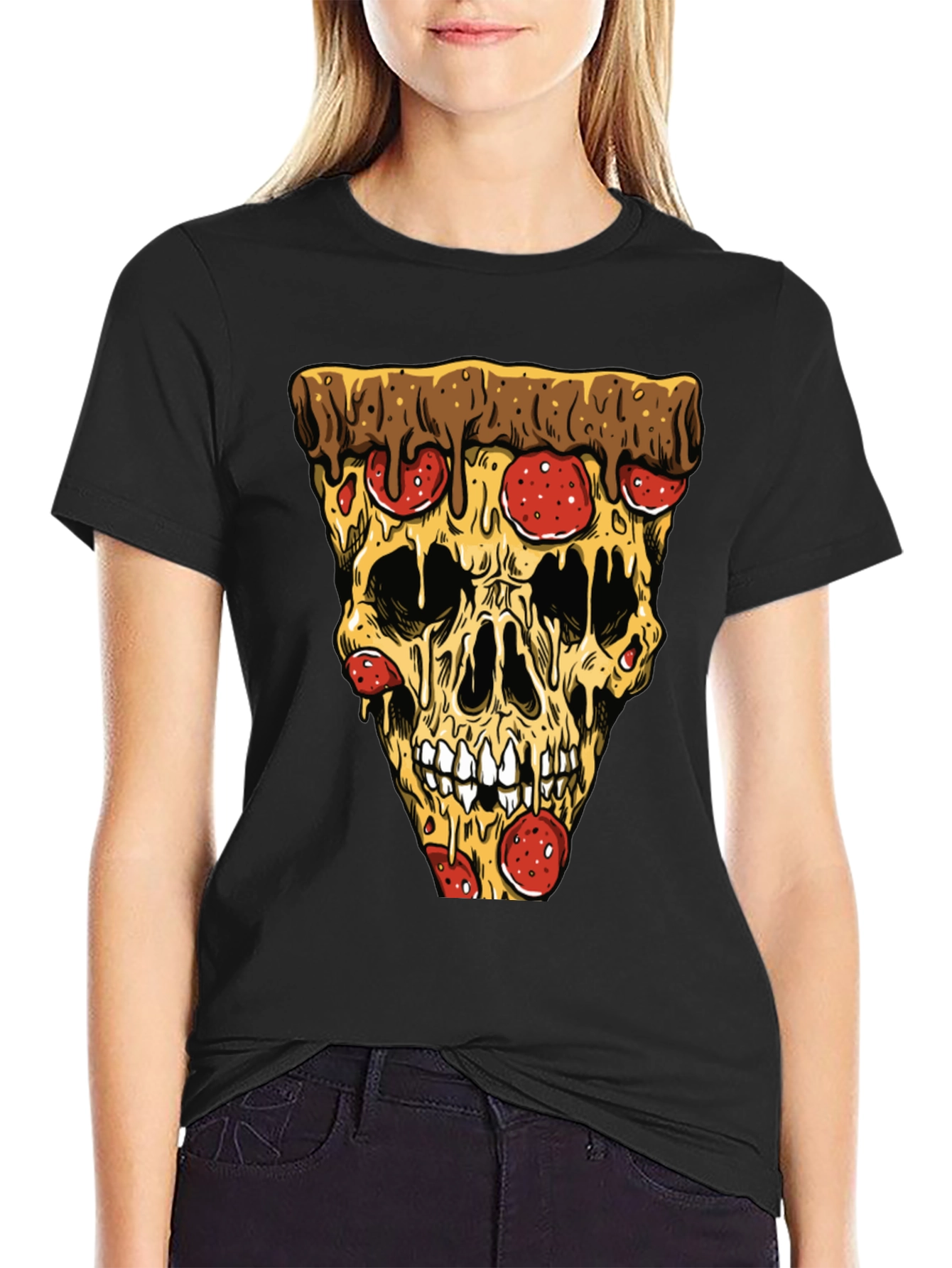 Pizza Skull T-Shirt - Graphic Tee