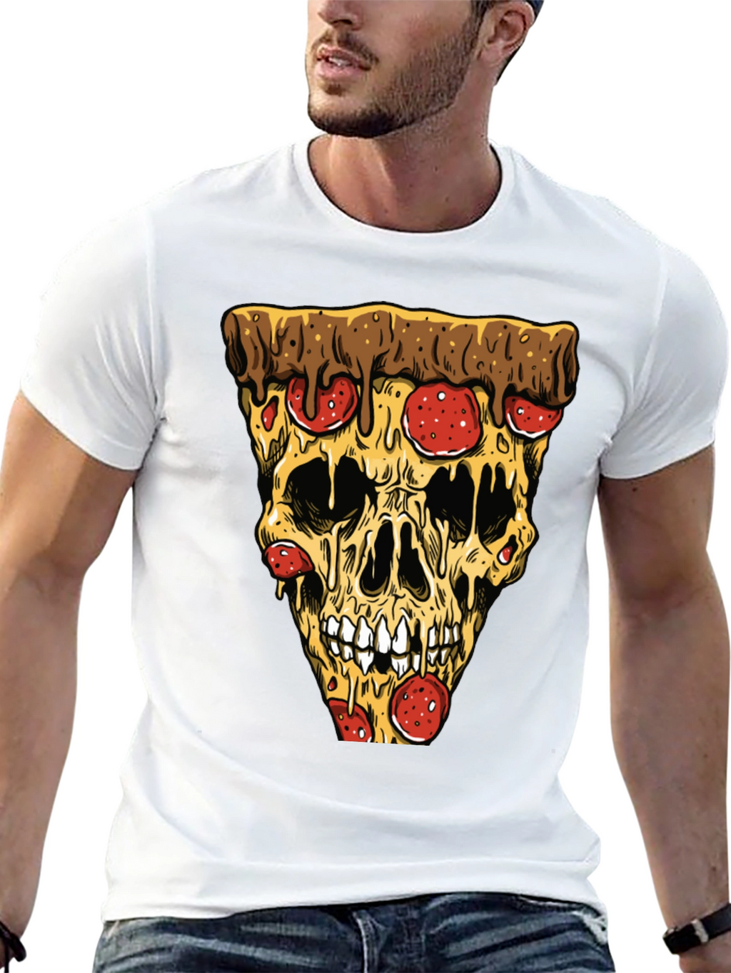 Pizza Skull T-Shirt - Graphic Tee