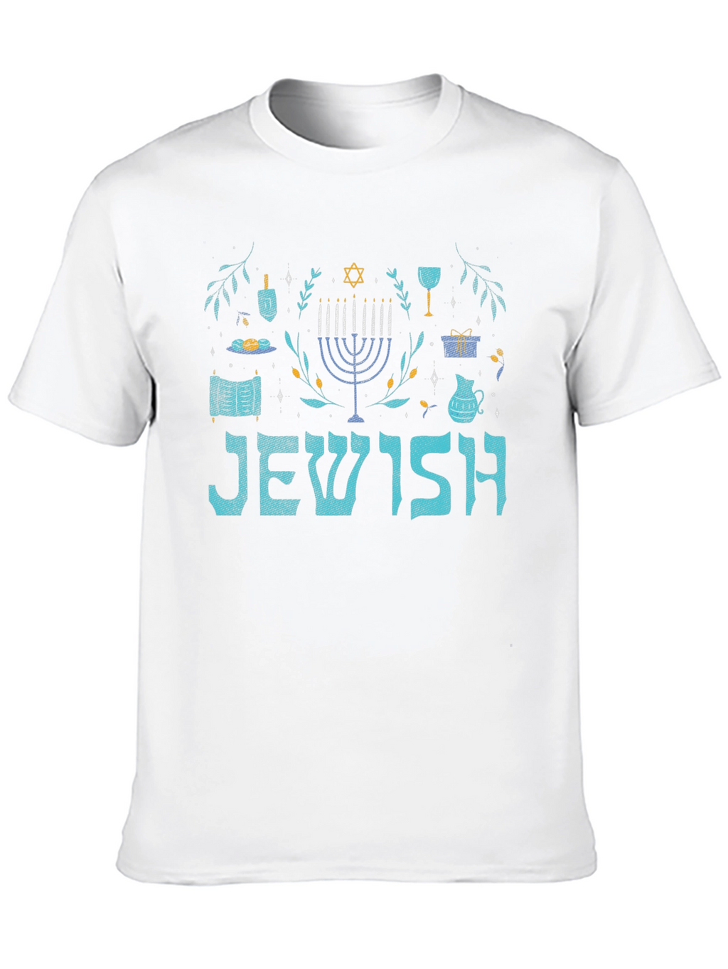 Jewish Hanukkah Menorah Graphic T-Shirt