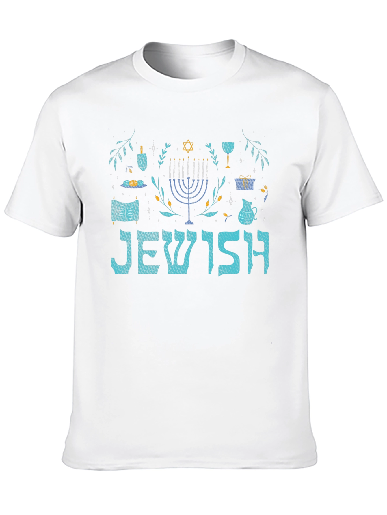 Jewish Hanukkah Menorah Graphic T-Shirt