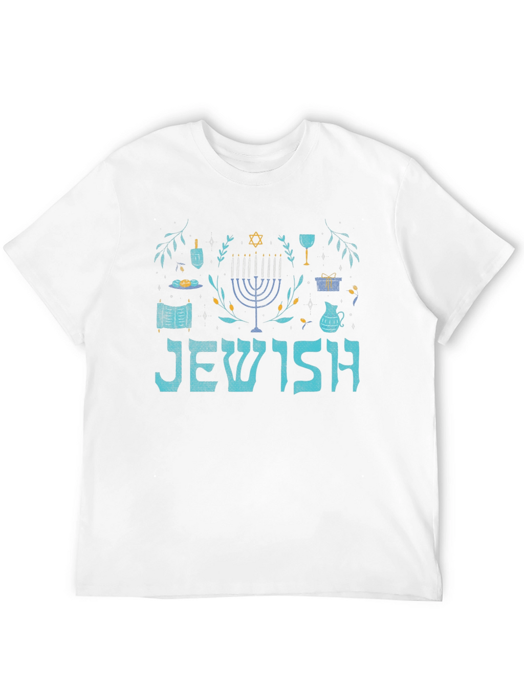 Jewish Hanukkah Menorah Graphic T-Shirt