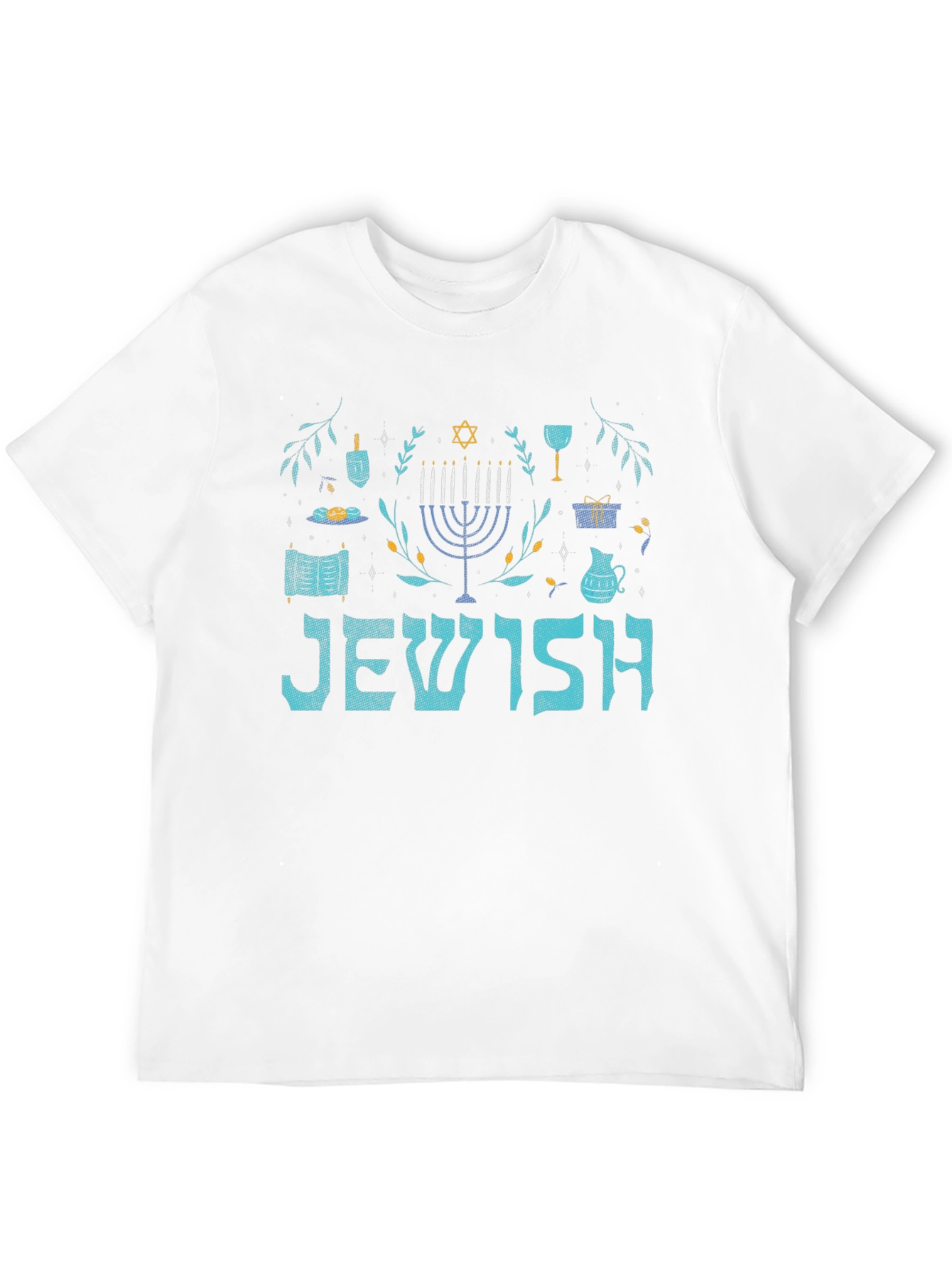Jewish Hanukkah Menorah Graphic T-Shirt