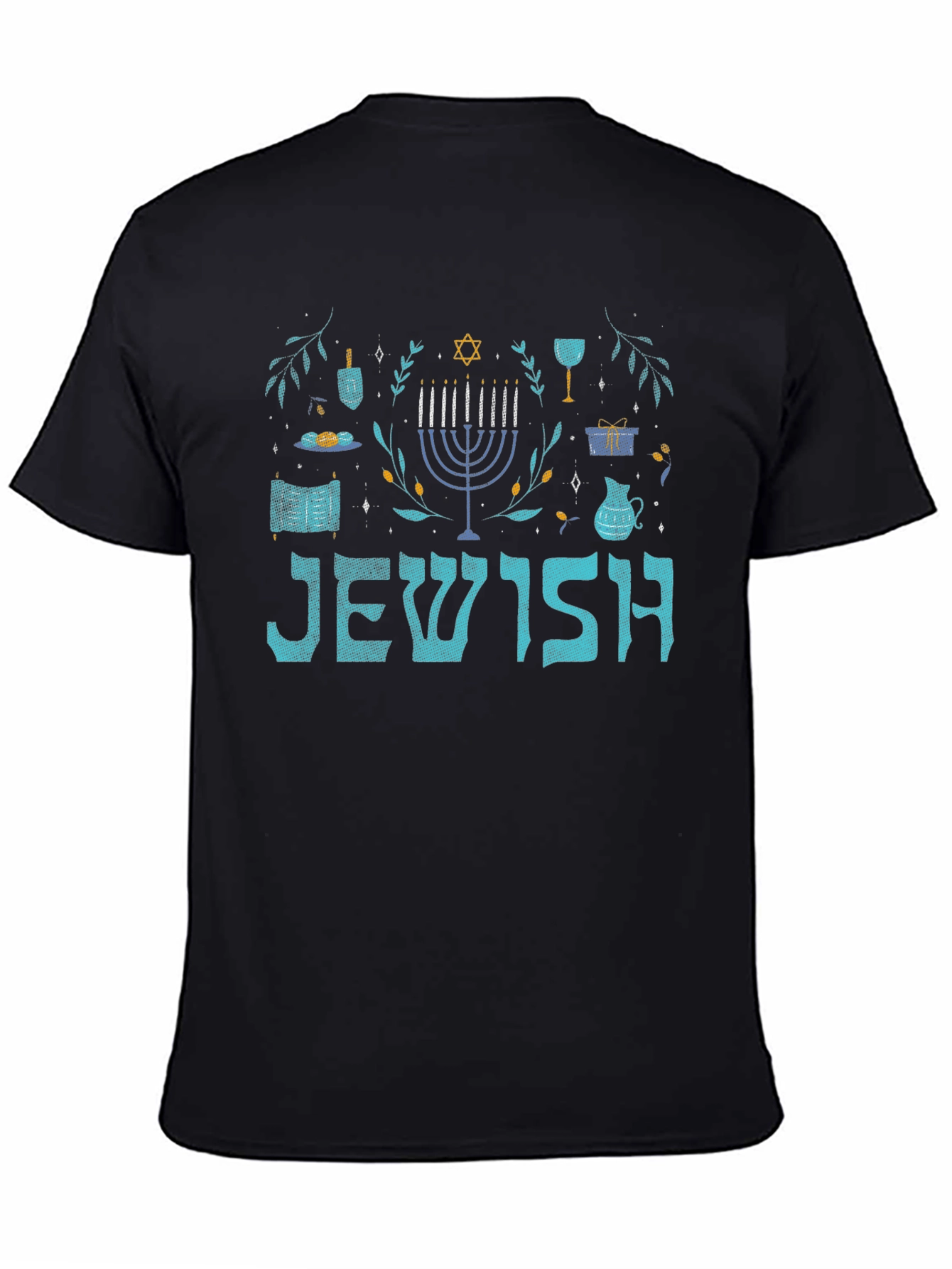 Jewish Hanukkah Menorah Graphic T-Shirt