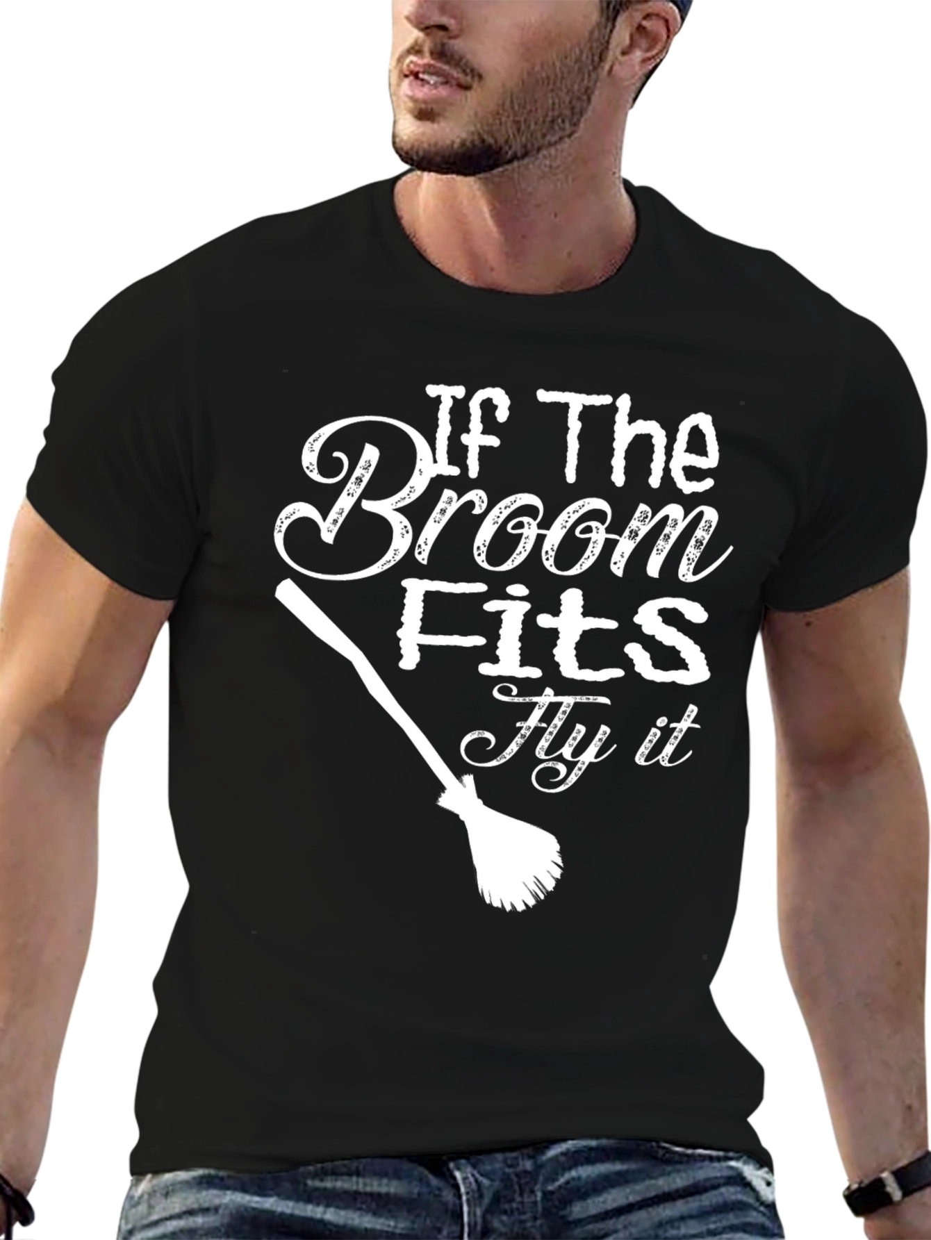 Witch Broom T-Shirt - If The Broom Fits Fly It!