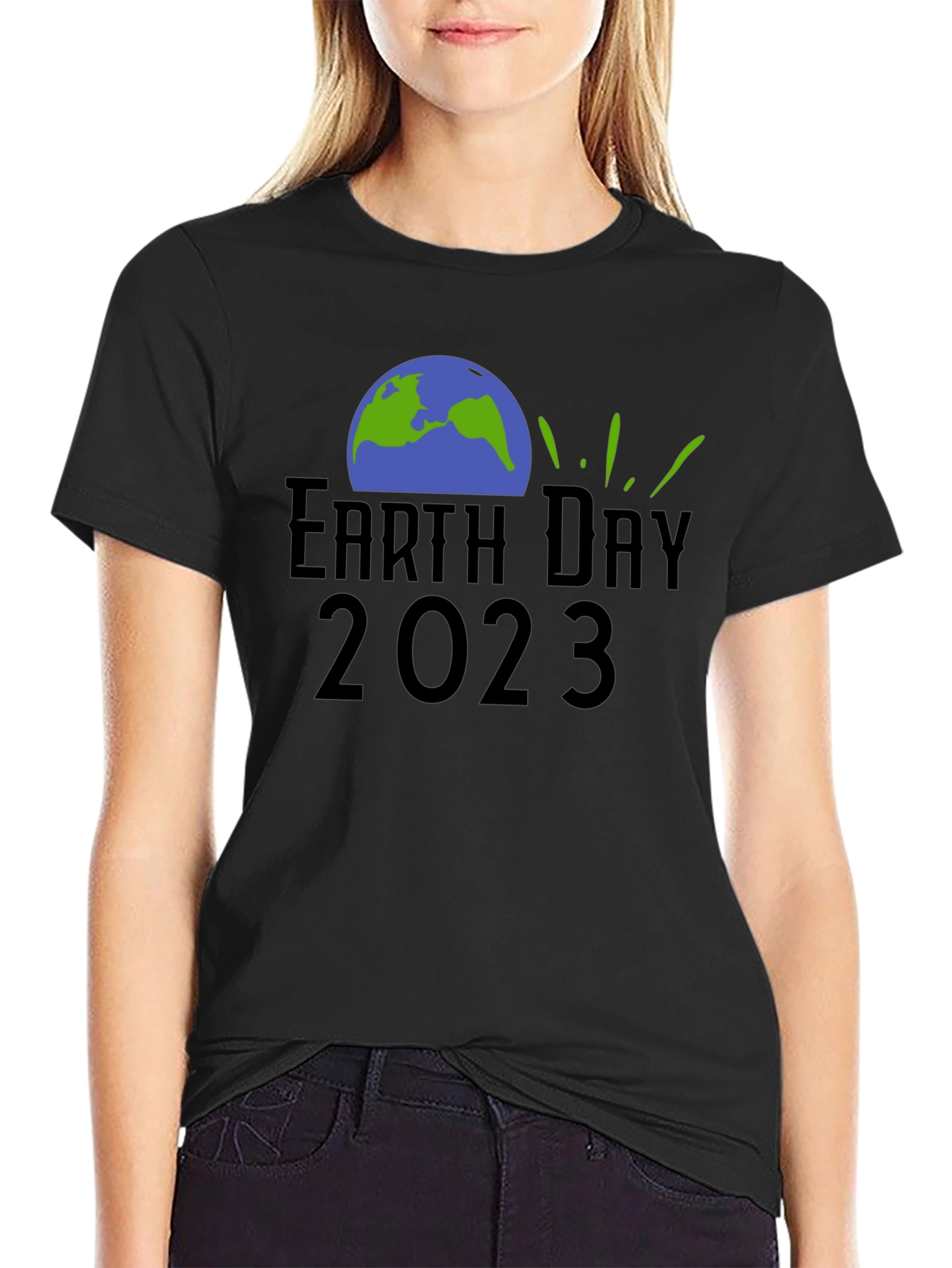 Earth Day 2023 Black Graphic T-Shirt
