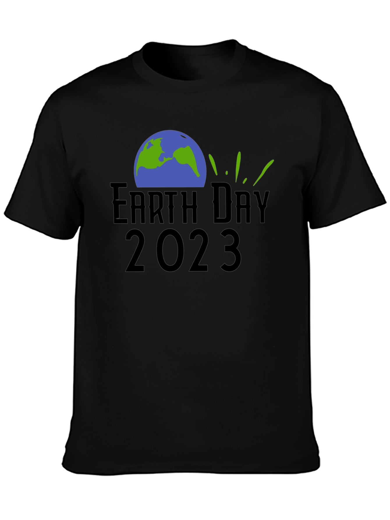 Earth Day 2023 Black Graphic T-Shirt