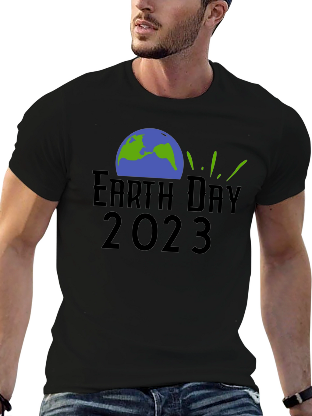 Earth Day 2023 Black Graphic T-Shirt