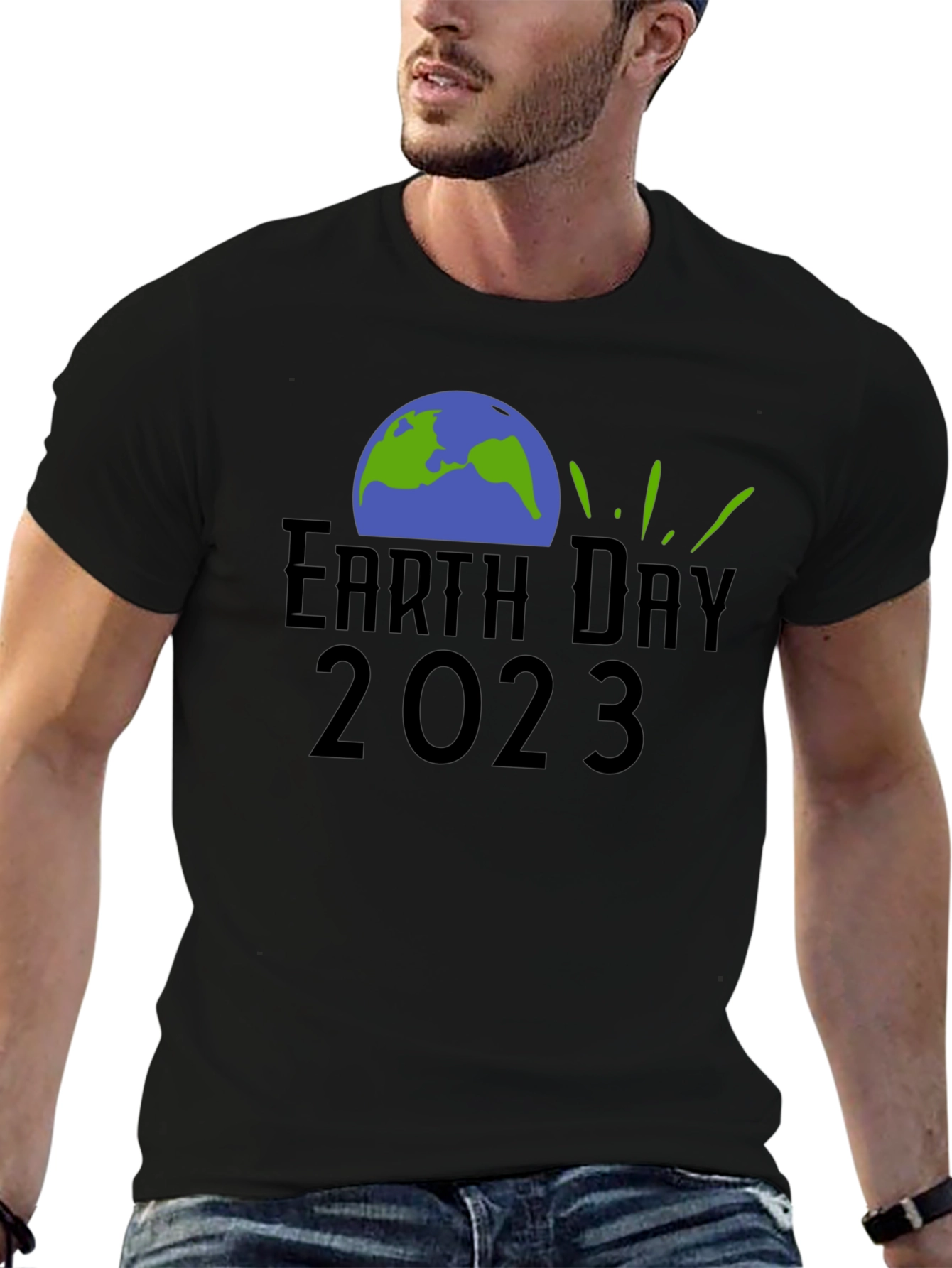 Earth Day 2023 Black Graphic T-Shirt