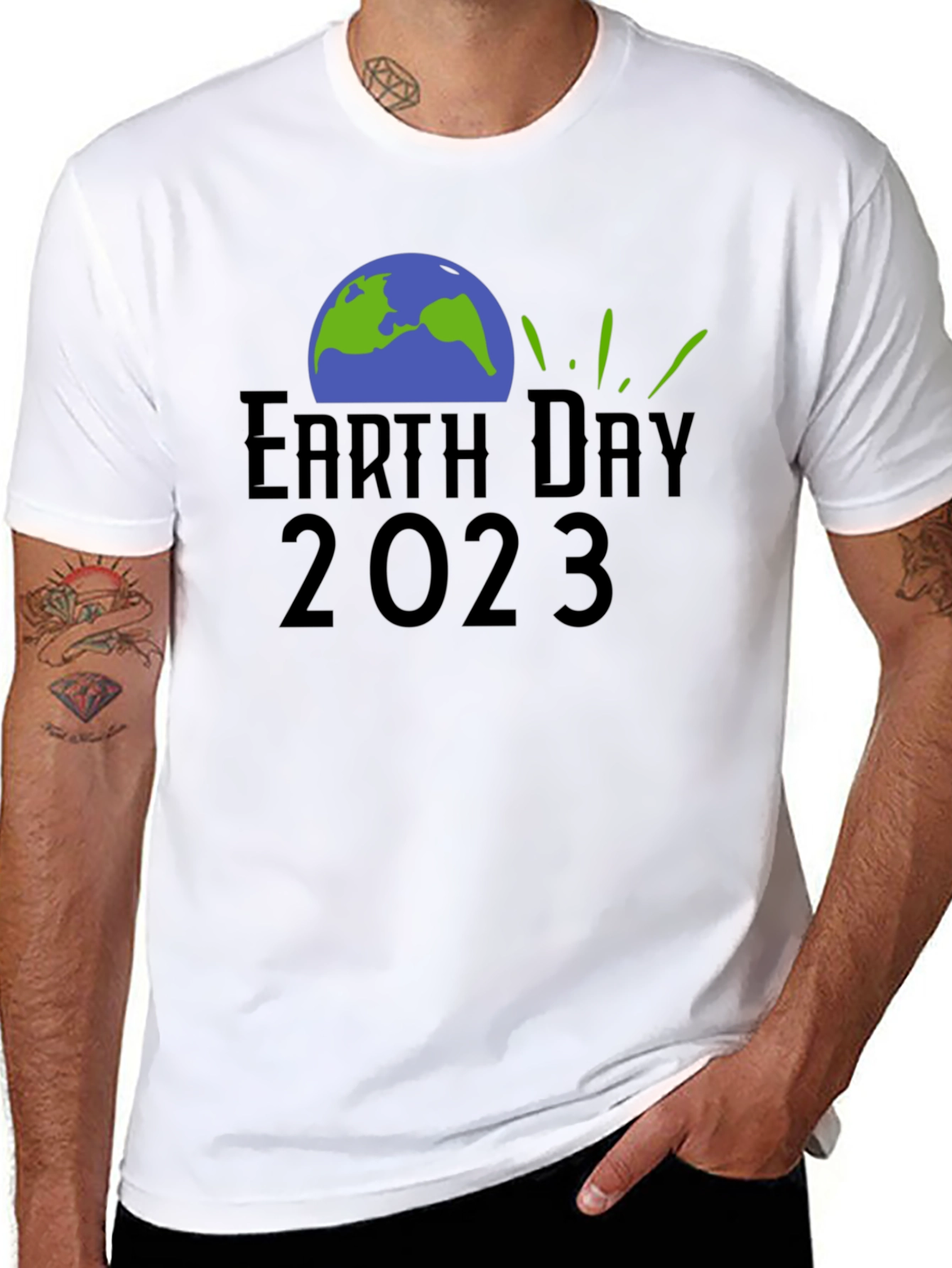 Earth Day 2023 Black Graphic T-Shirt
