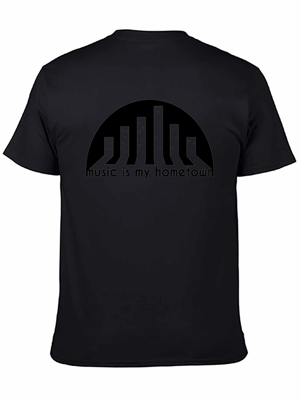 Music is My Hometown Black Graphic Tee