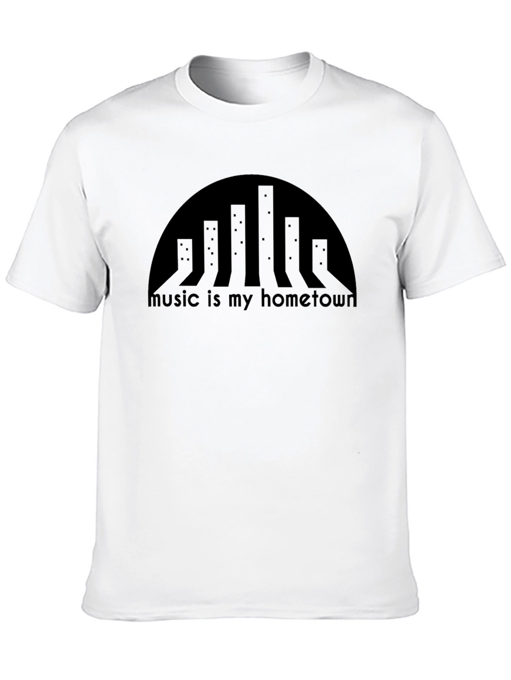 Music is My Hometown Black Graphic Tee