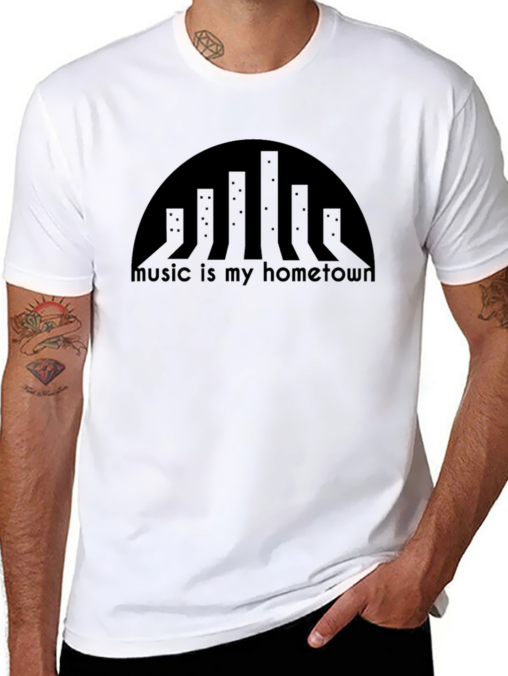 Music is My Hometown Black Graphic Tee