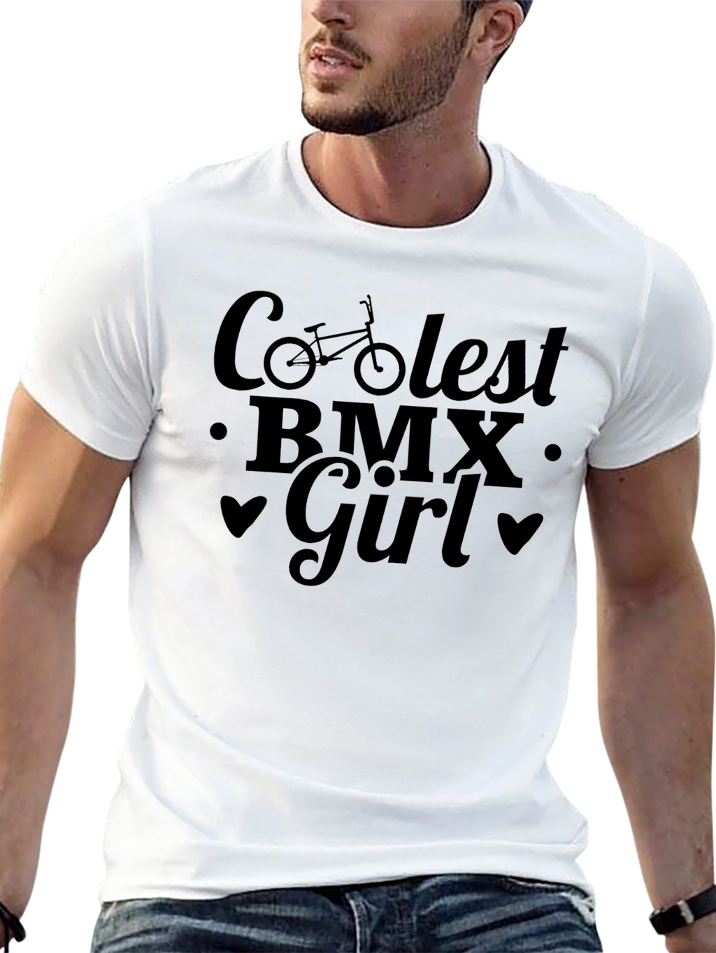 Coolest BMX Girl Black Graphic T-Shirt