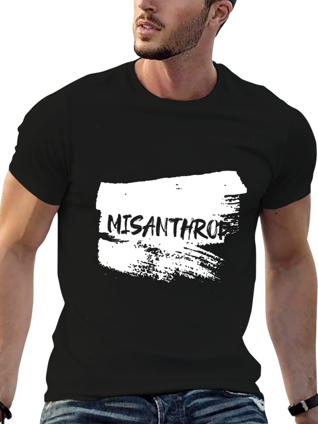 Misanthropic Graphic Tee - Black Cotton T-Shirt