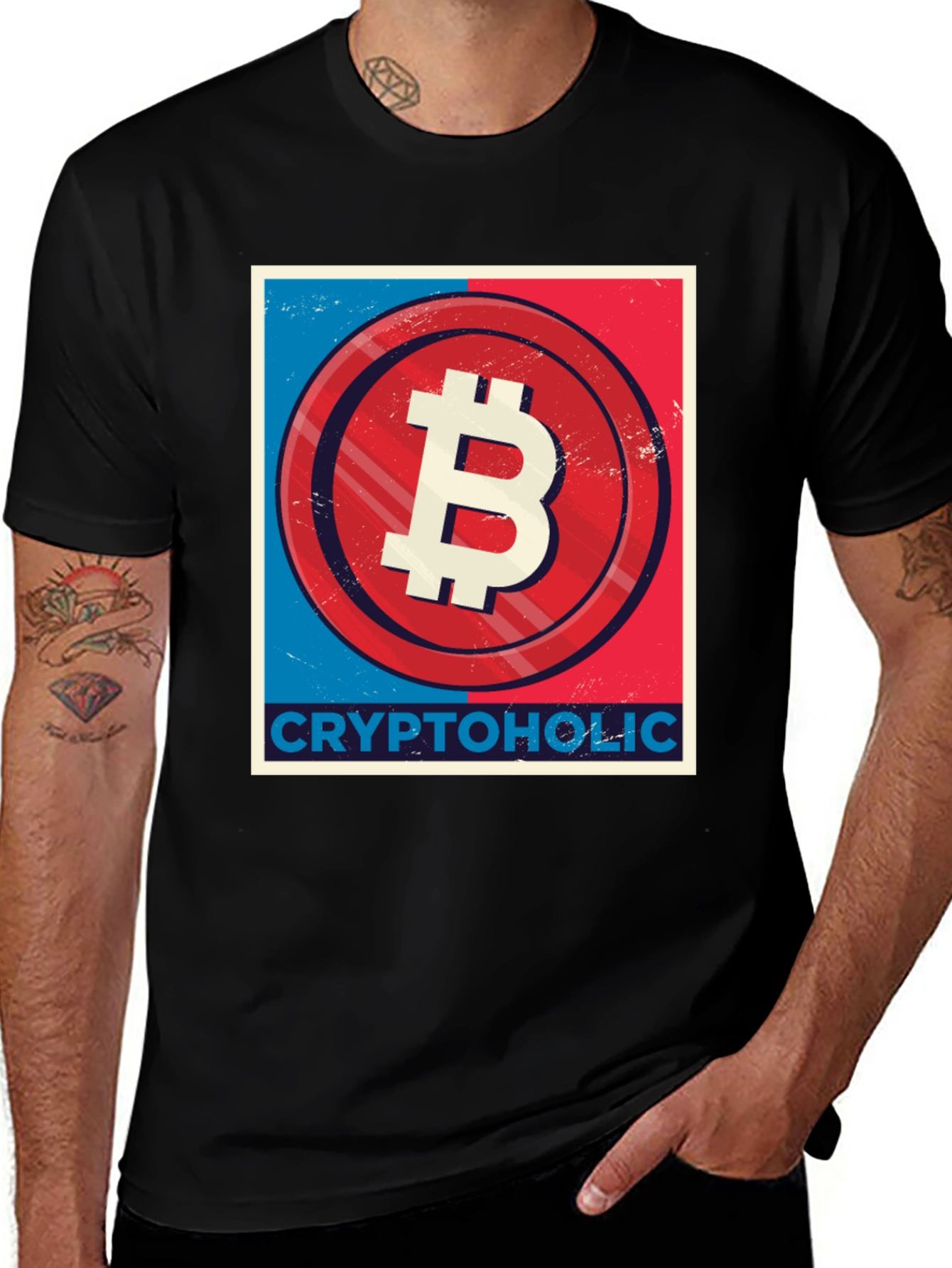 CryptoHolic Bitcoin Graphic Tee - Black