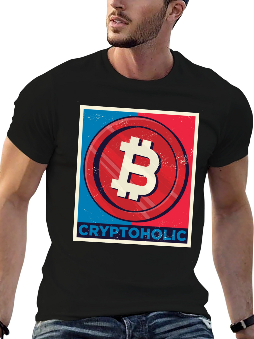 CryptoHolic Bitcoin Graphic Tee - Black